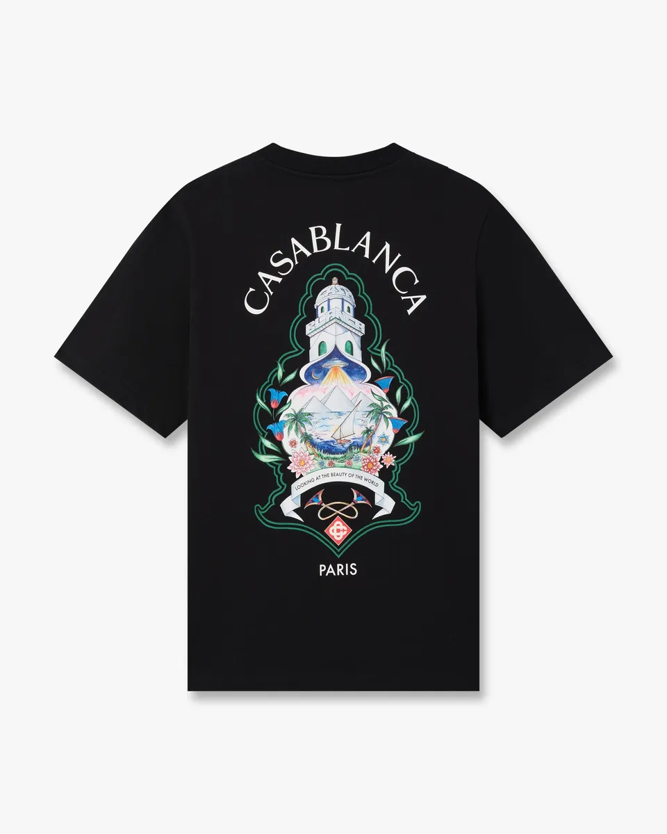Casablanca Hotel Emblem t-shirt nera cotone