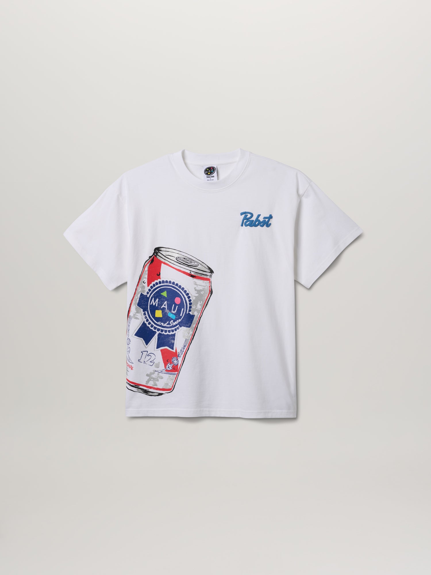 Maui and Sons x Pabst Blue Ribbon Crushed Can Puff Ink T-Shirt Bianca