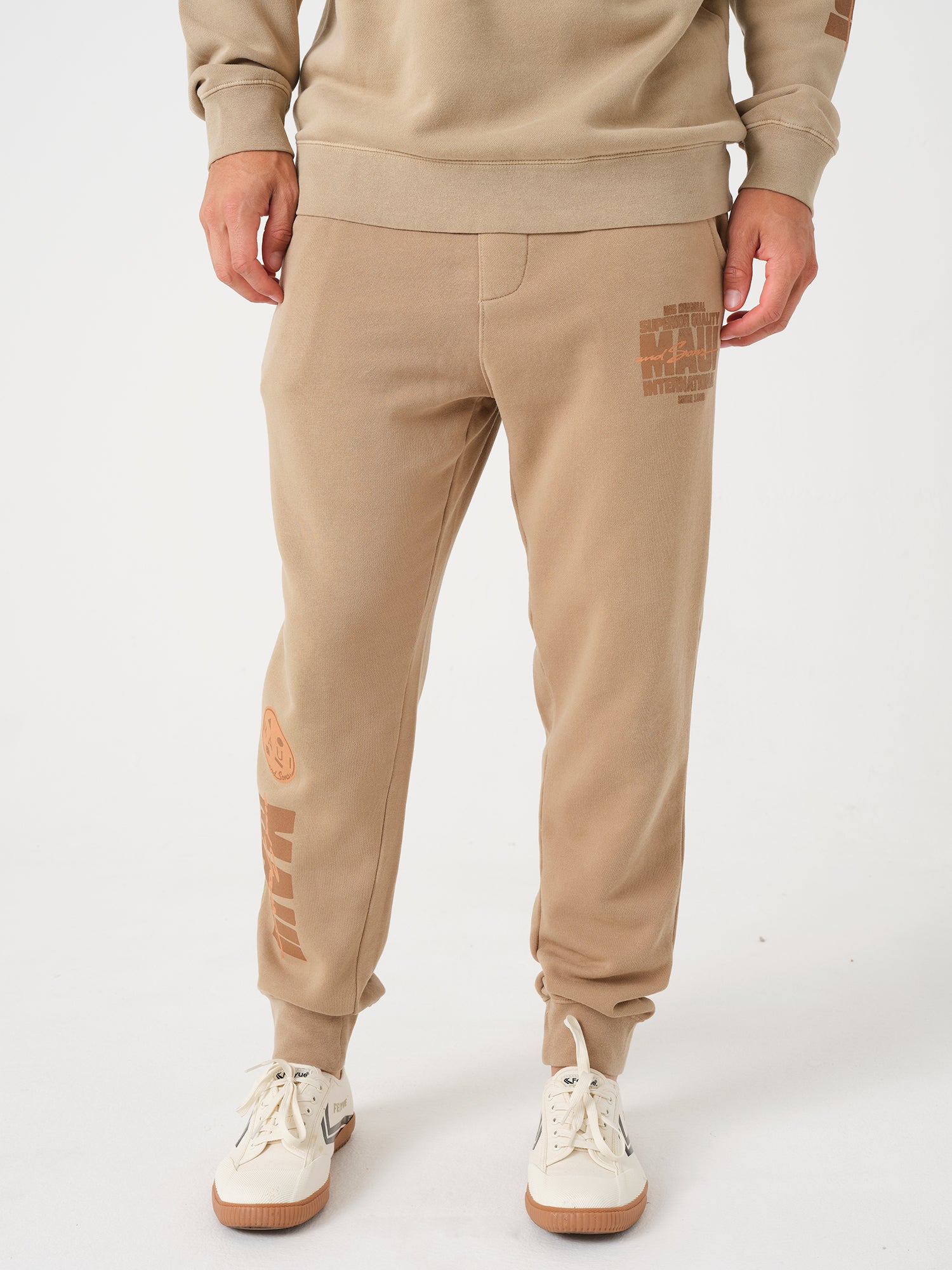 Maui and Sons Original Pantalone Tuta Sabbia in Pile
