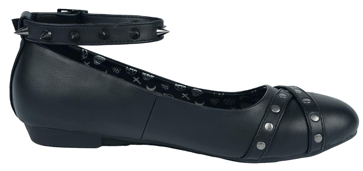 Gothicana by EMP Ballerine Ballerine Nere Cinturini Donna