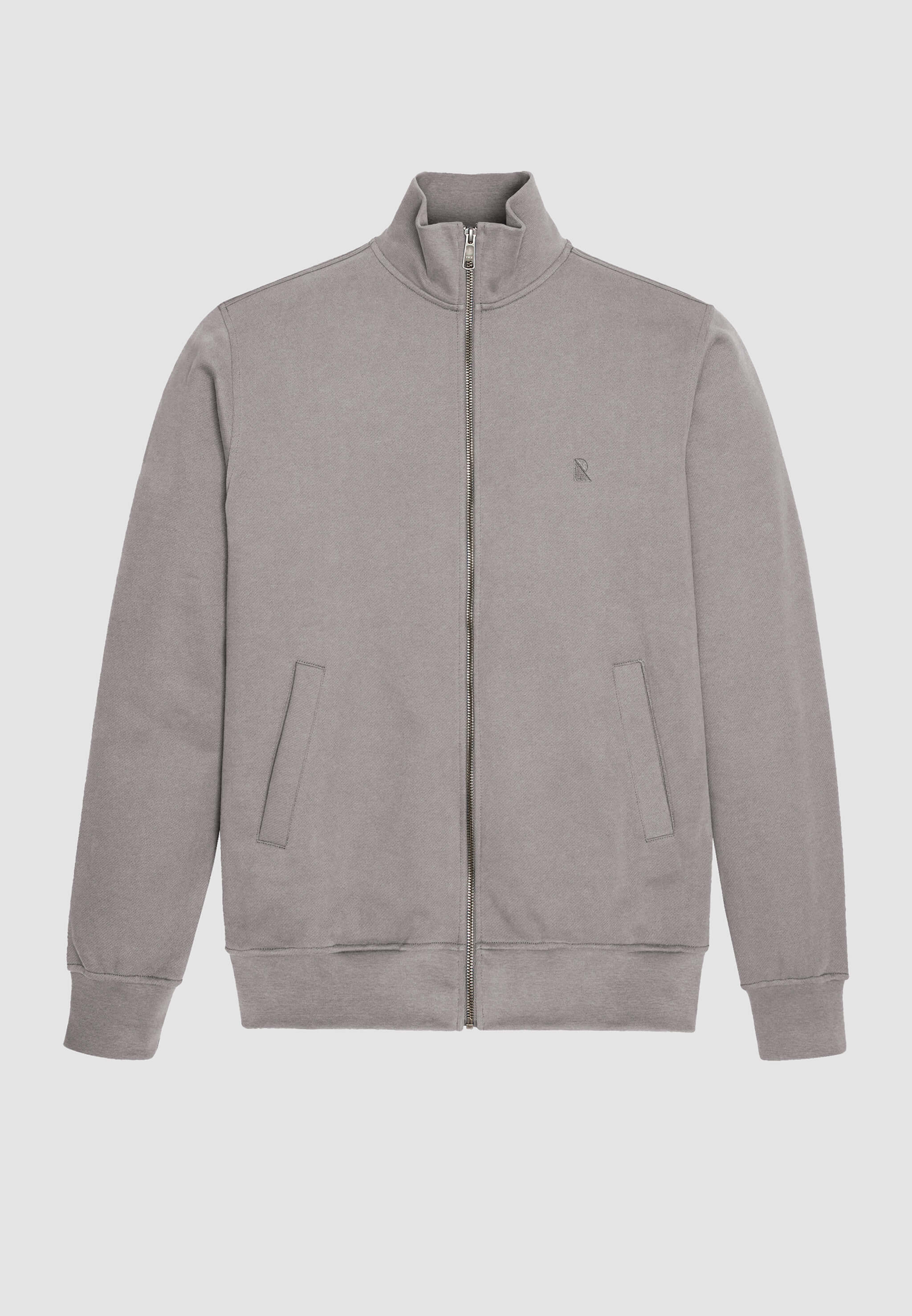 Recolution Camphor felpa zip greige cotone bio