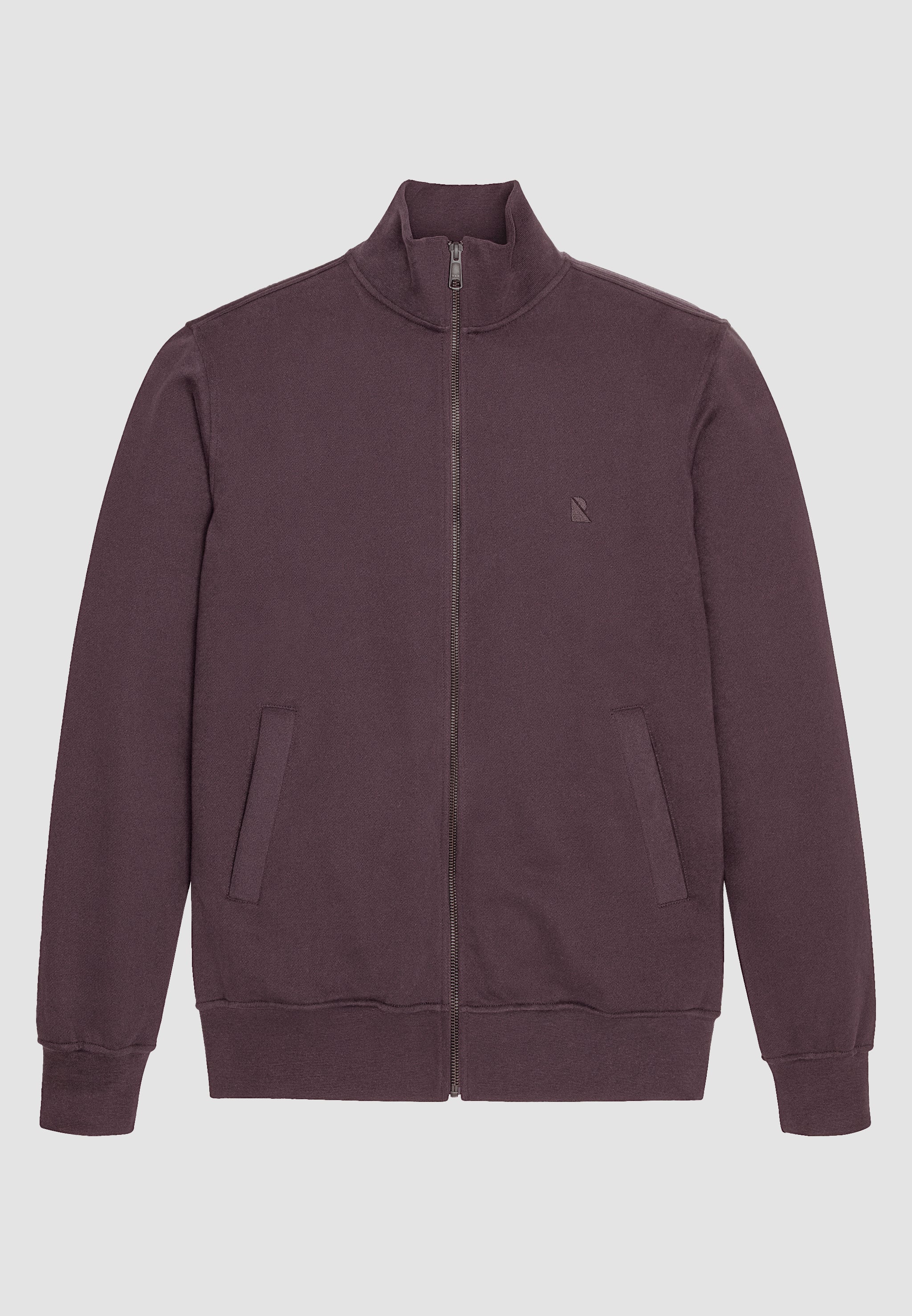 Recolution Camphor felpa con zip dark grape cotone bio