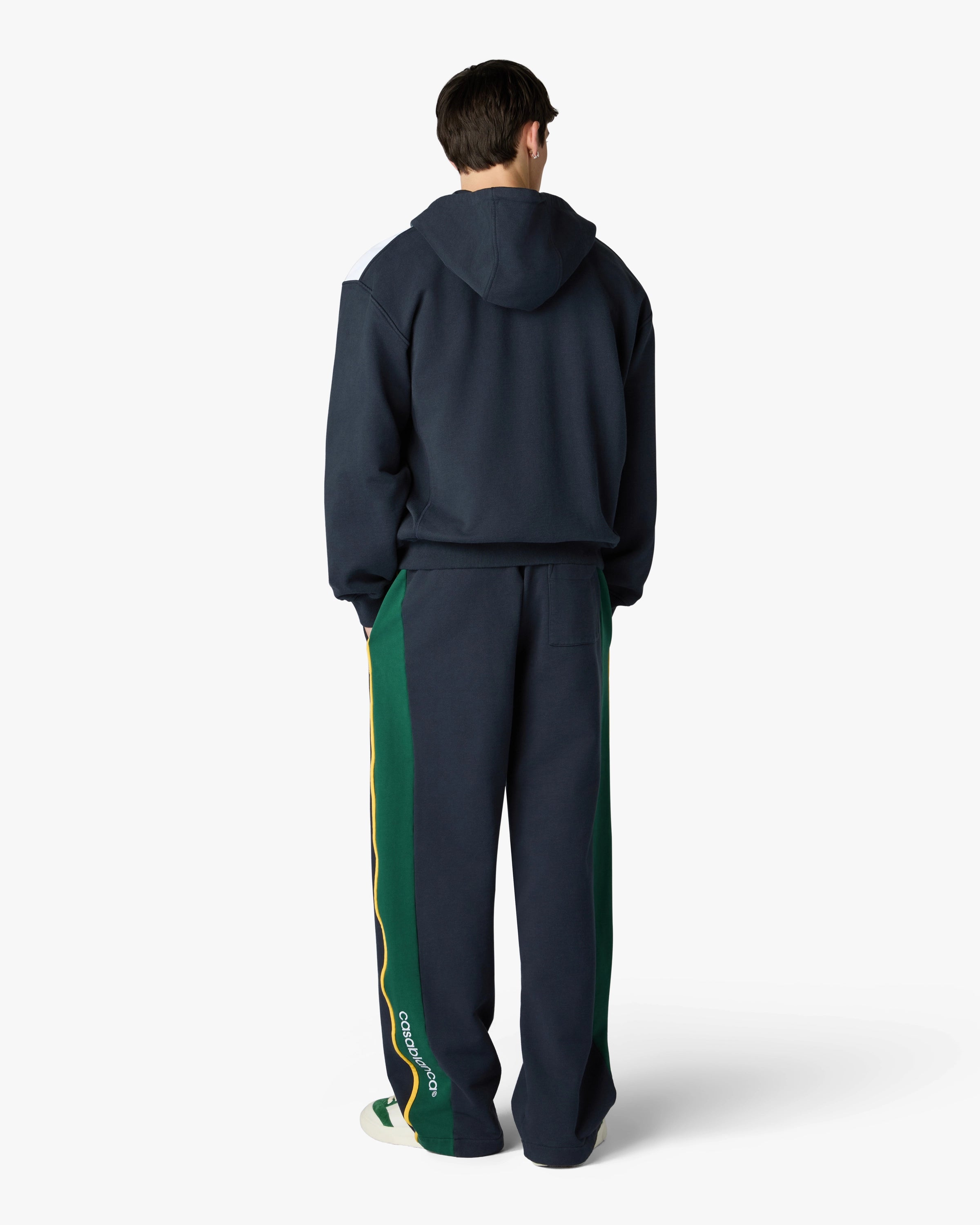 Casablanca Panelled pantaloni tuta blu cotone