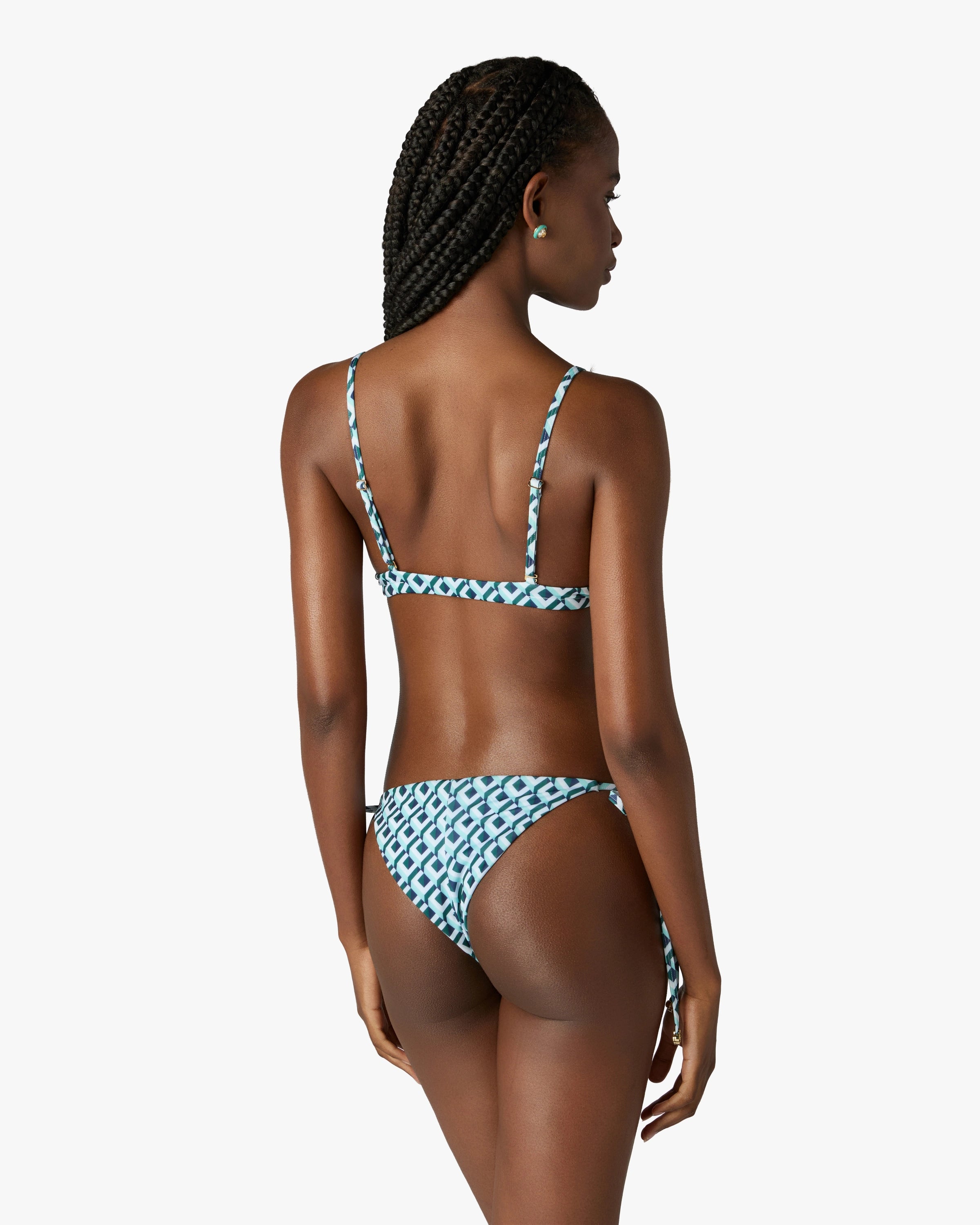 Casablanca Cubist Top Bikini Verde Lacci Monogram