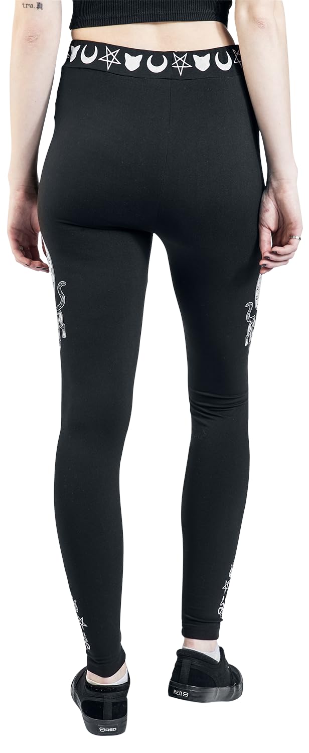 Gothicana by EMP Leggings Neri Cintura Elastica Taglia L