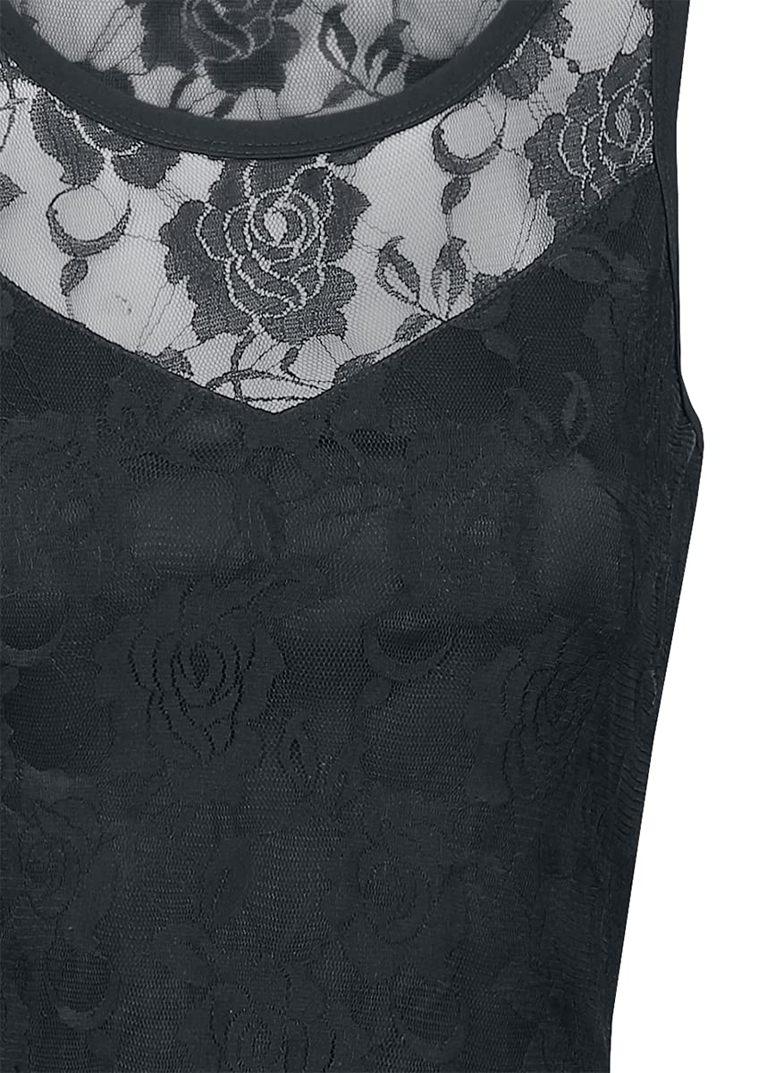 Gothicana by EMP abito donna nero pizzo floreale