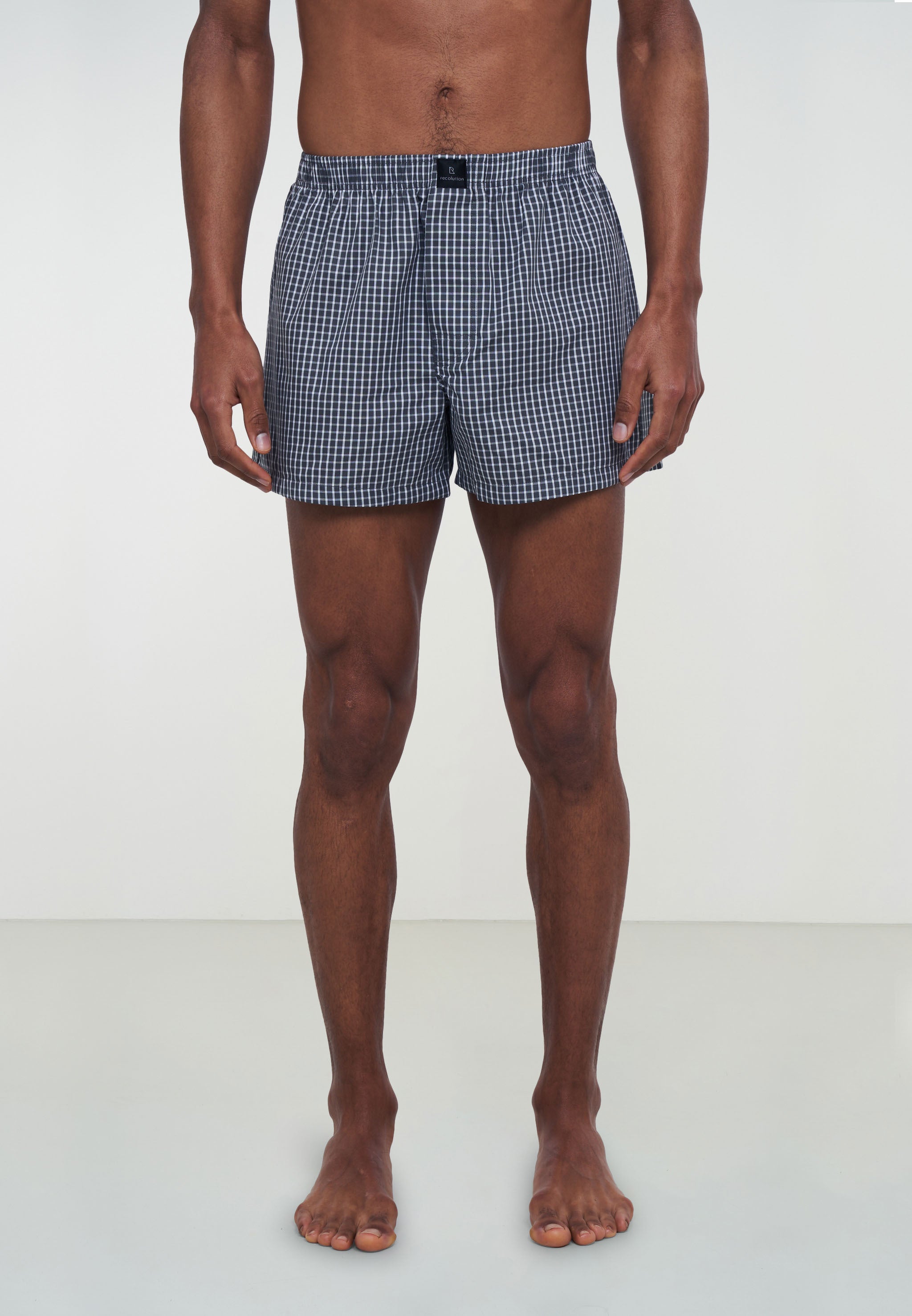 Recolution Amargo Check boxer grigi quadri cotone bio