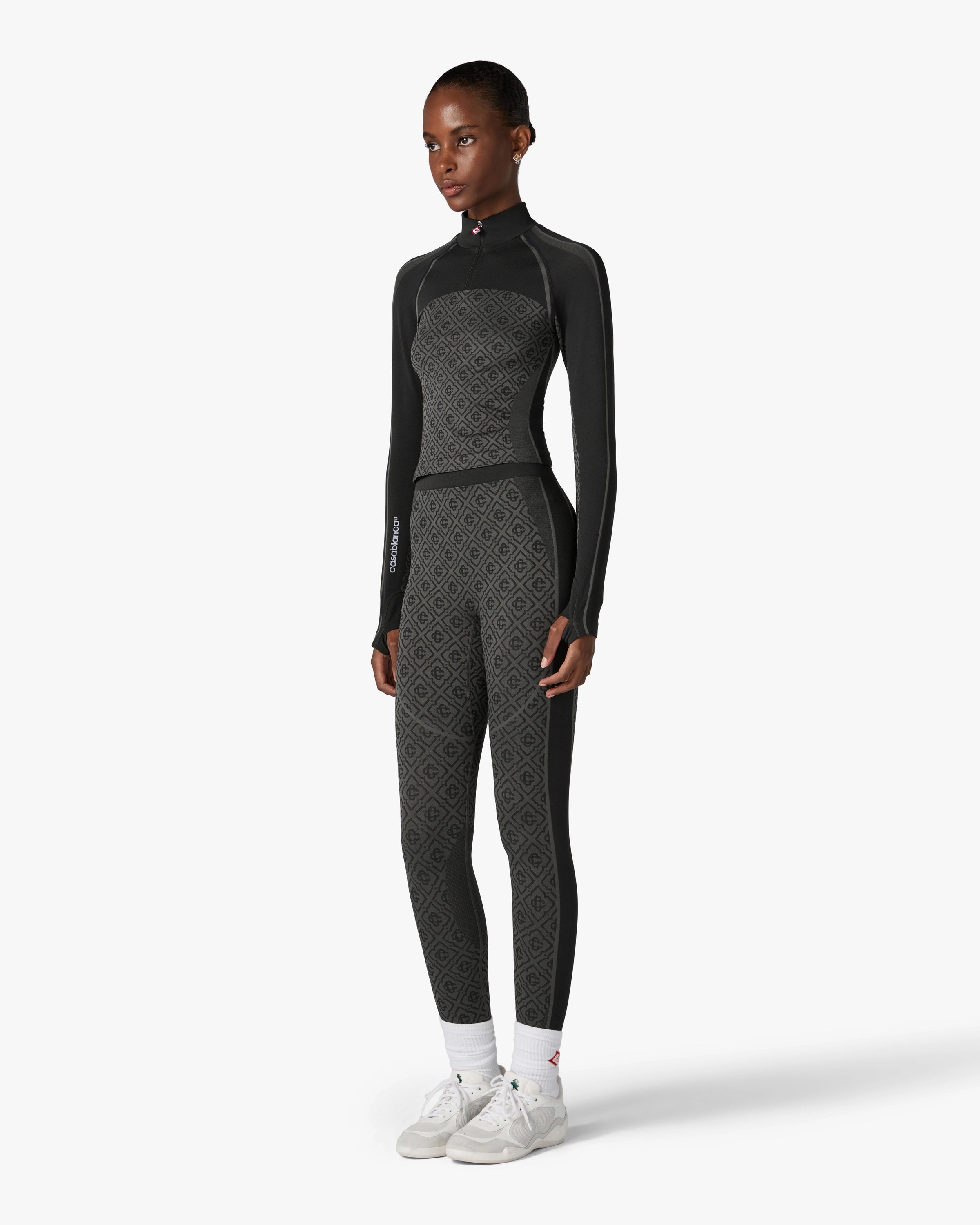 Casablanca Seamless Monogram leggings grigio