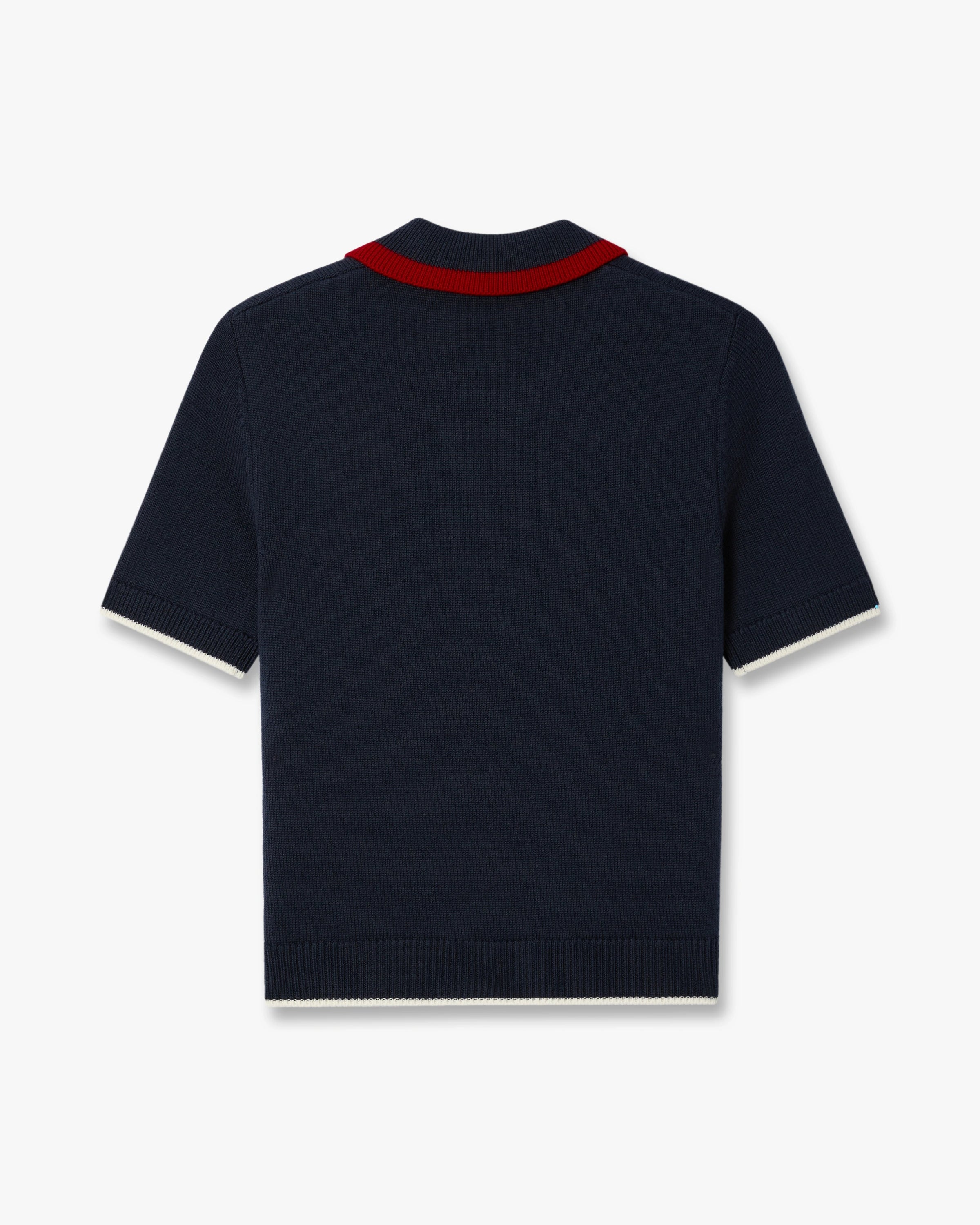 Casablanca Merino polo blu zip lana donna S