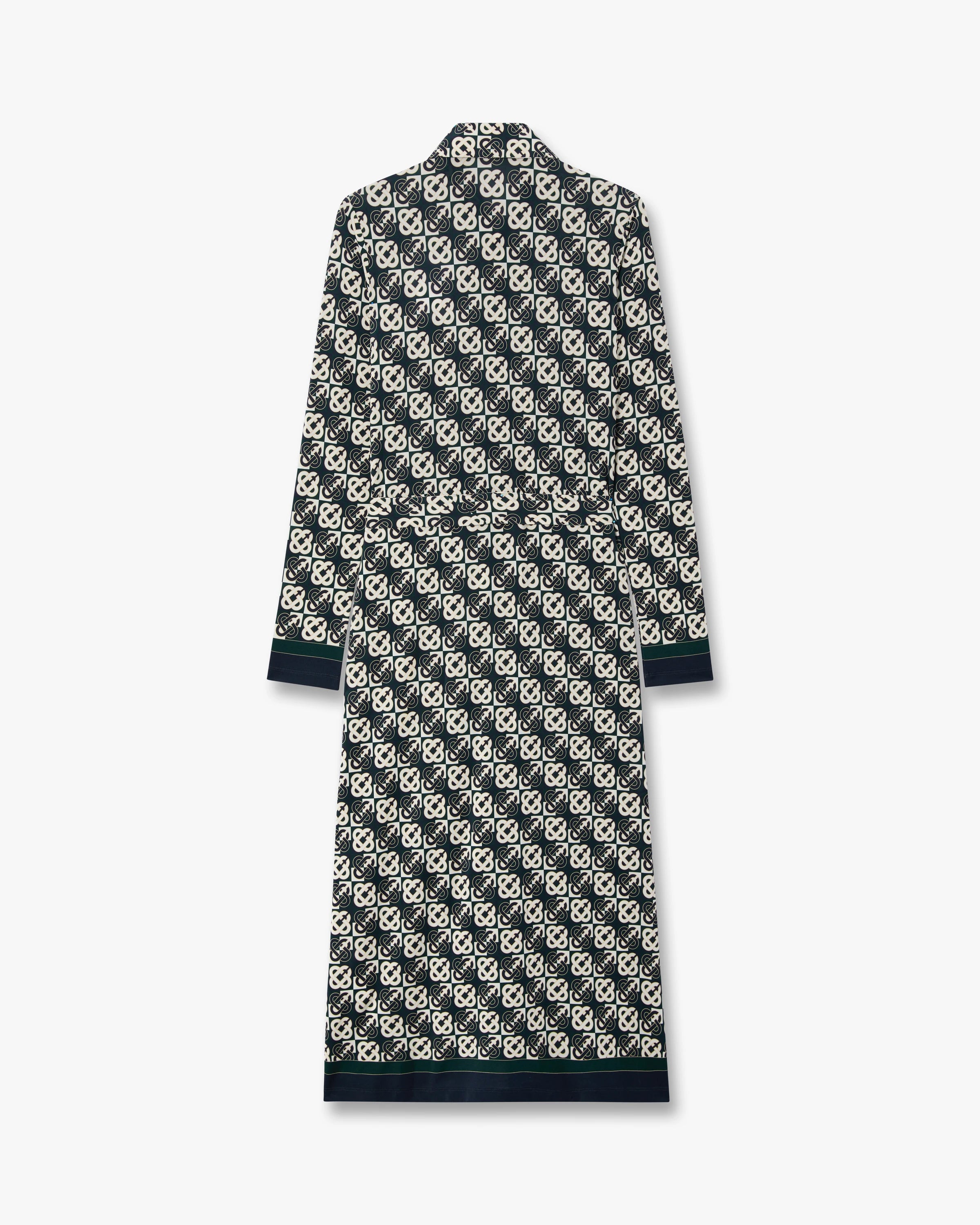 Casablanca Monogram abito midi verde navy viscosa