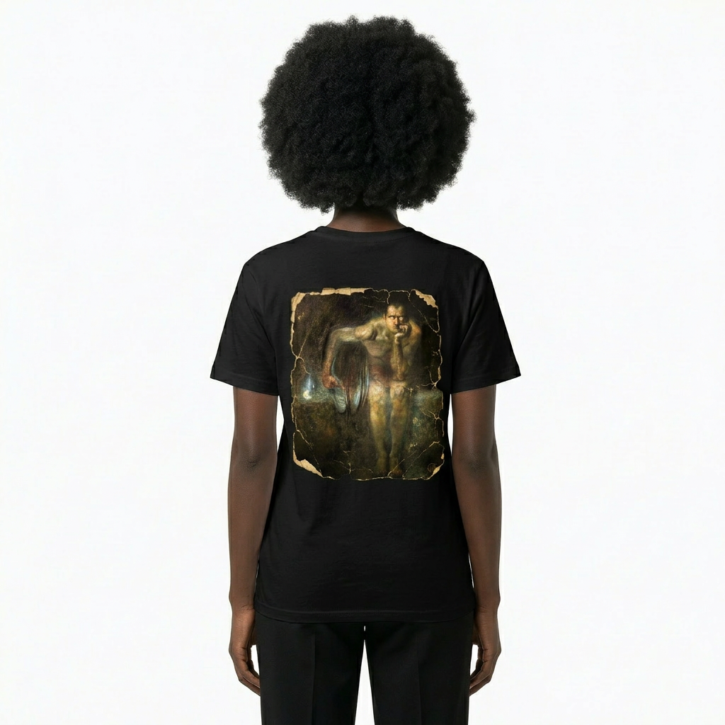Seetees Luzifer t-shirt fronte retro grafica arte taglia vera