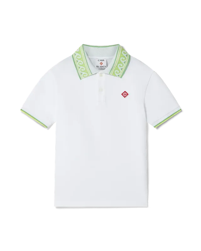 Casablanca Laurel Collar t-shirt bambino bianca cotone