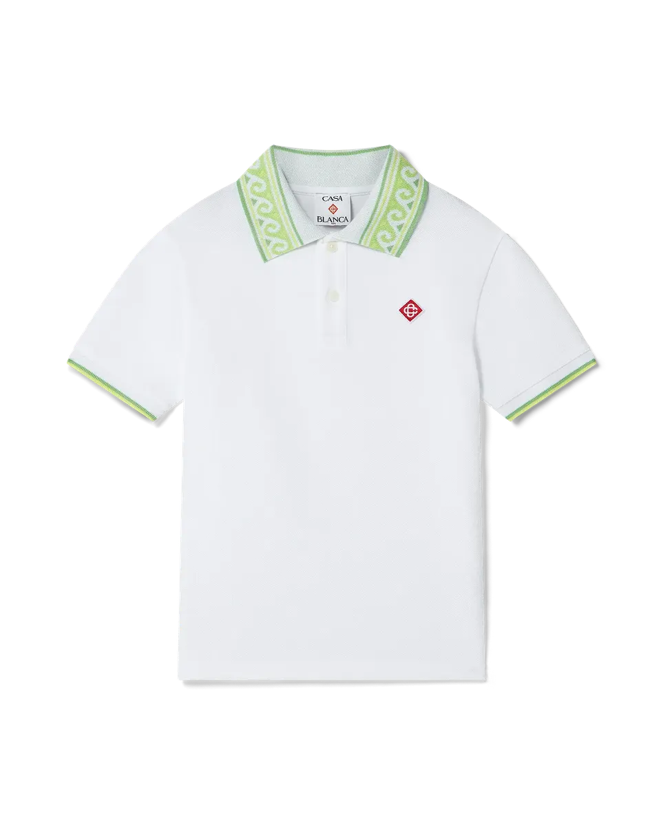 Casablanca Laurel Collar t-shirt bambino bianca cotone