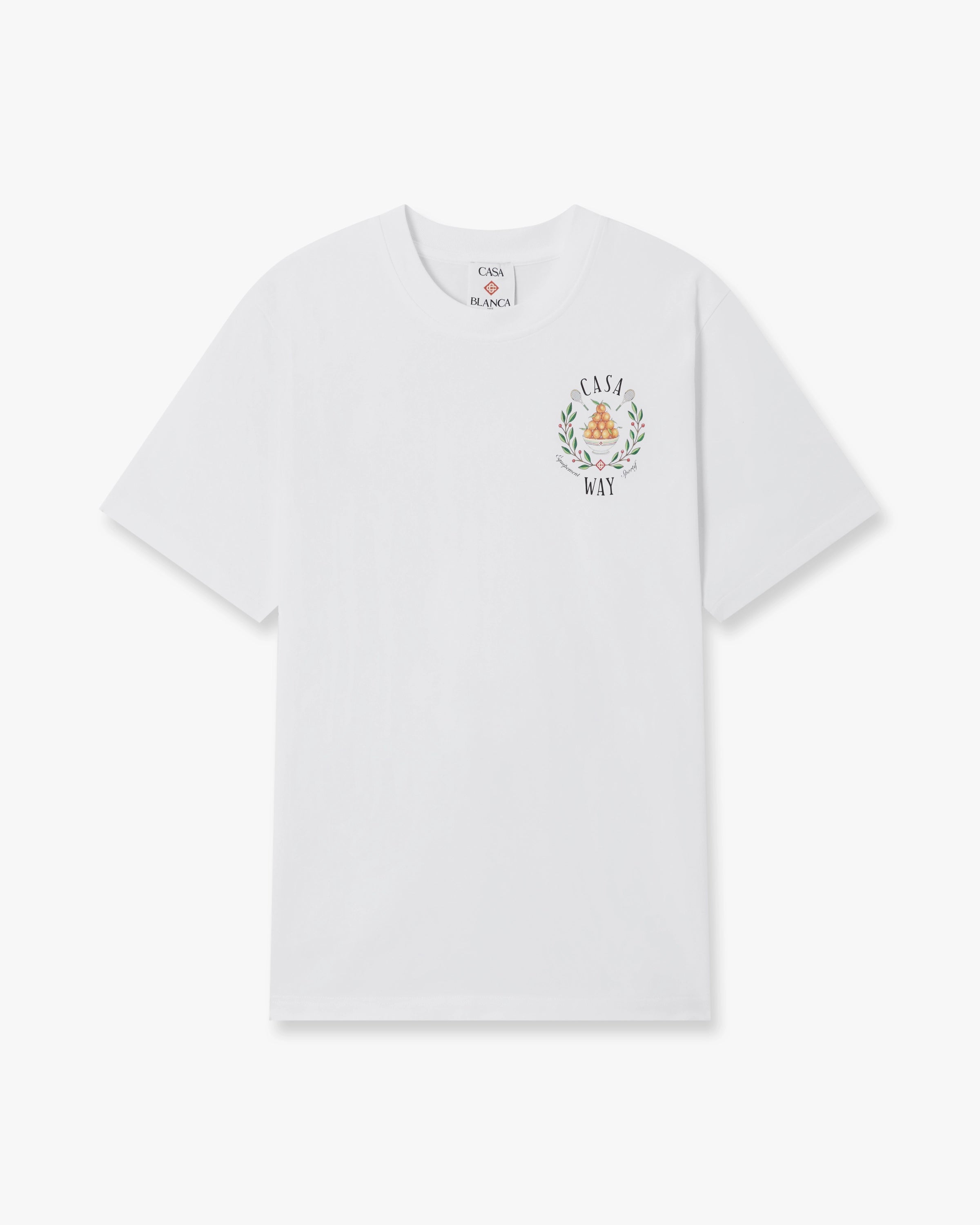 Casablanca Casaway t-shirt bianca maniche corte cotone organico