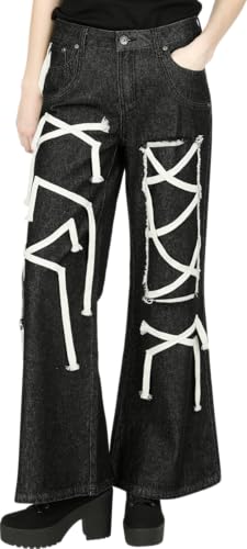 Gothicana by EMP Jeans Donna Neri Flare Coulisse