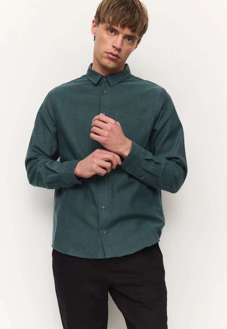 Recolution Lentil camicia uomo verde scuro