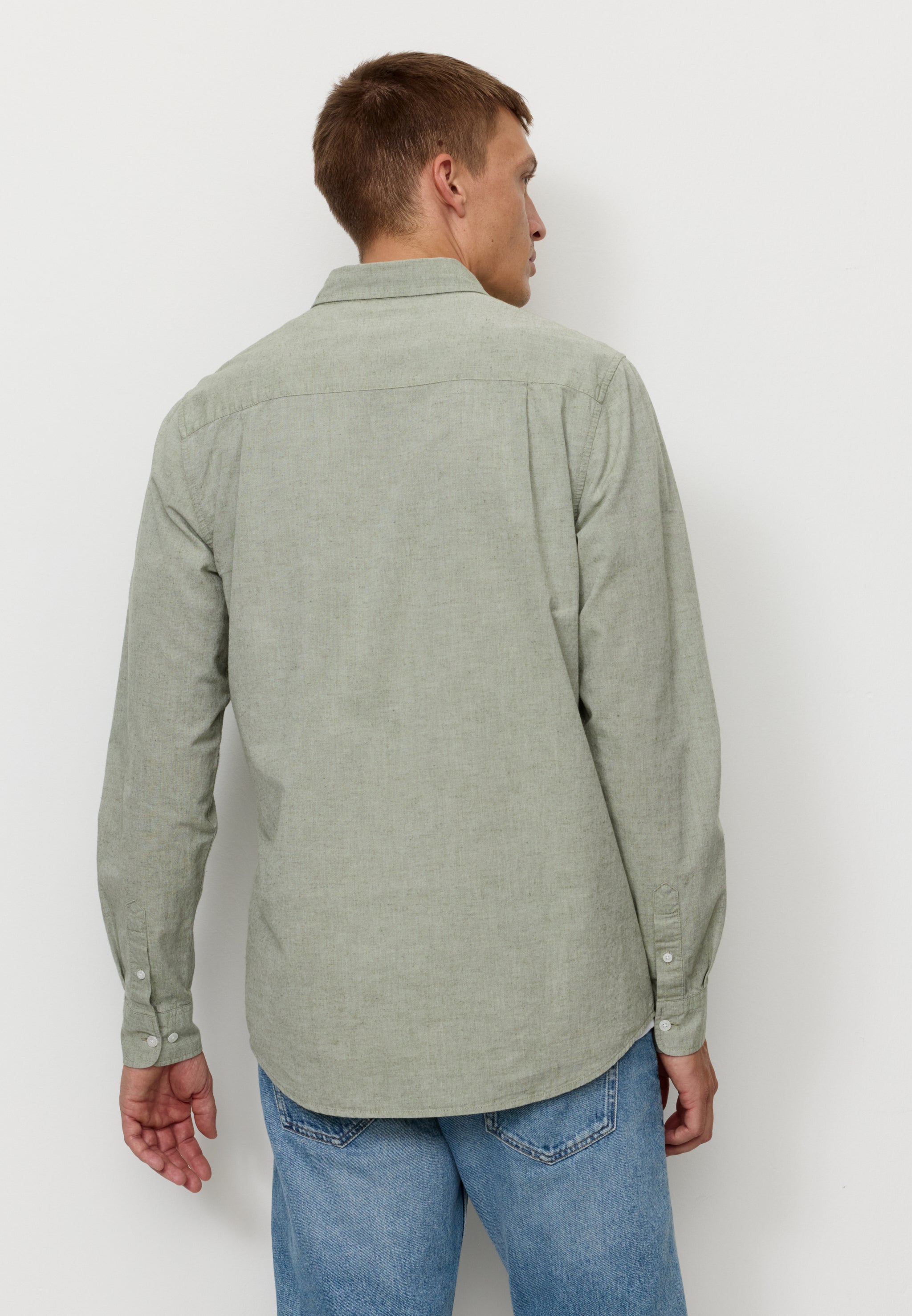 Recolution Corn camicia uomo verde cotone lino