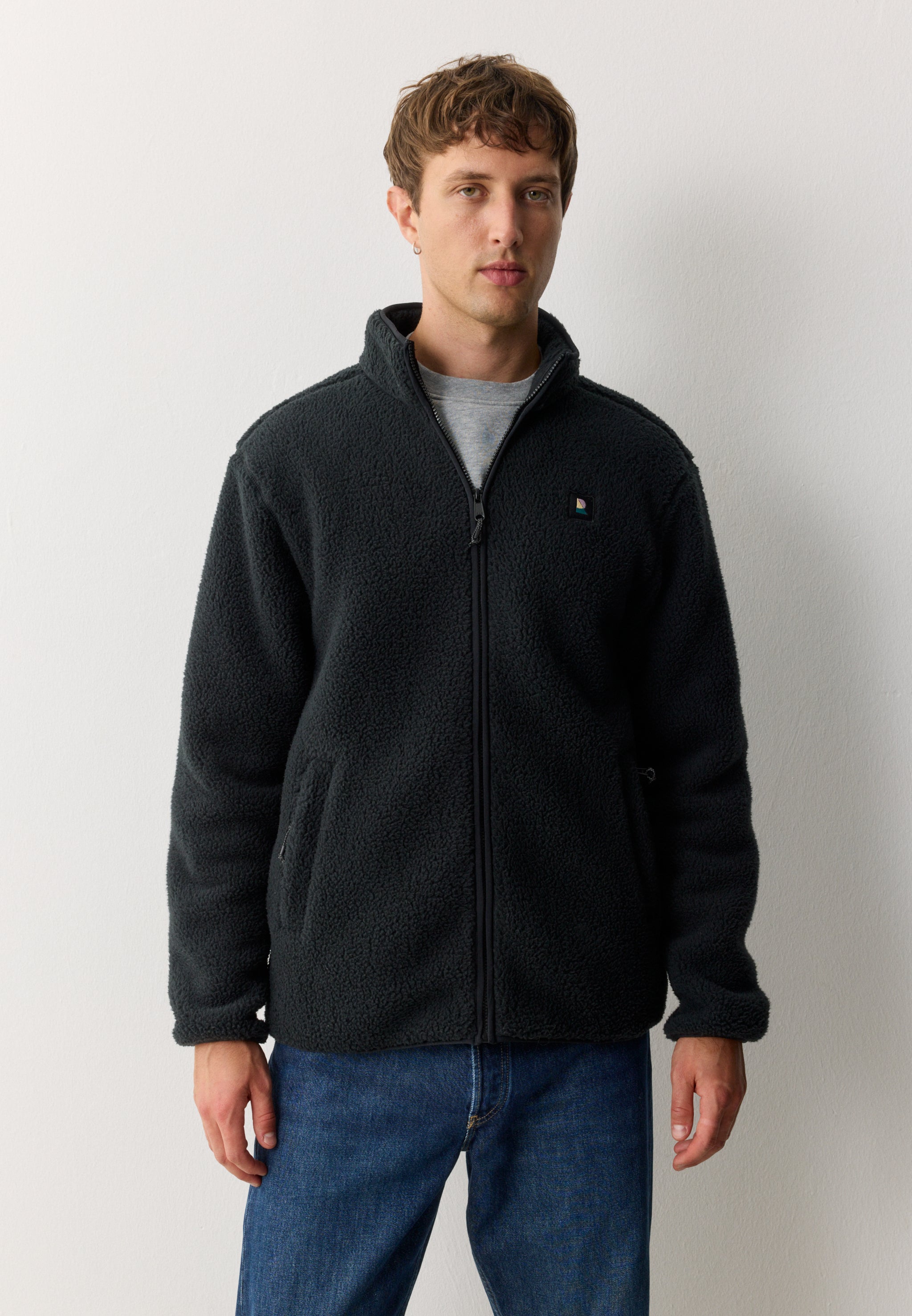 Recolution SPINDLE giacca pile nero teddy uomo