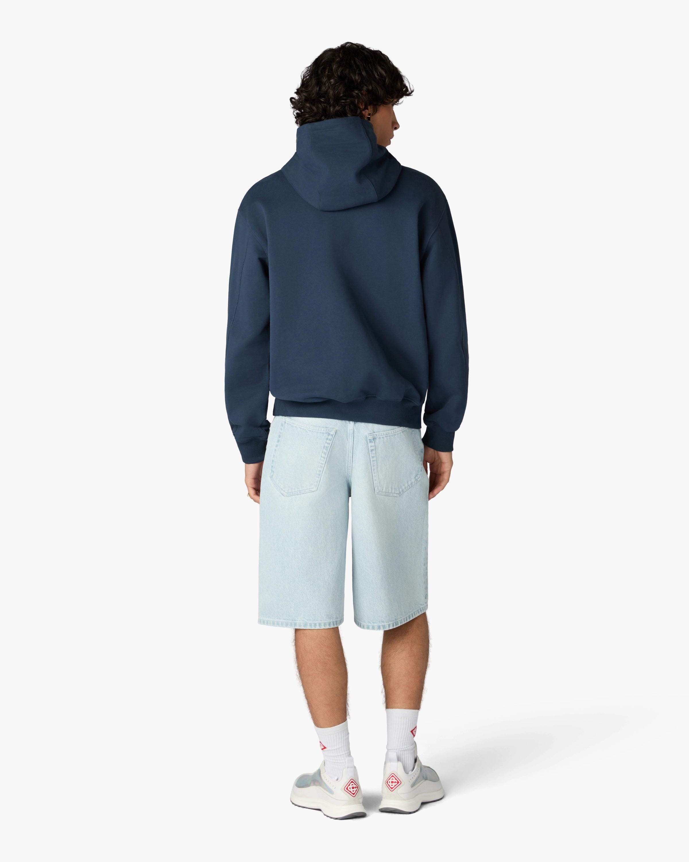 Casablanca Diamond Logo felpa cappuccio cotone blu navy