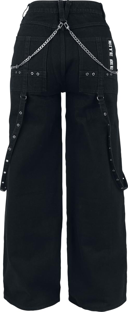 Gothicana by EMP Pantaloni Neri Donna Catene 29W/32L
