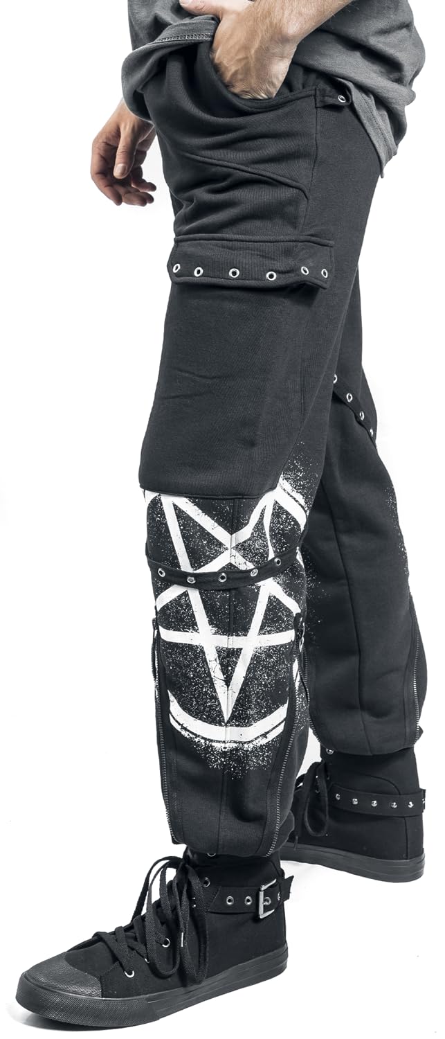 Gothicana by EMP pantaloni uomo neri L con tasche