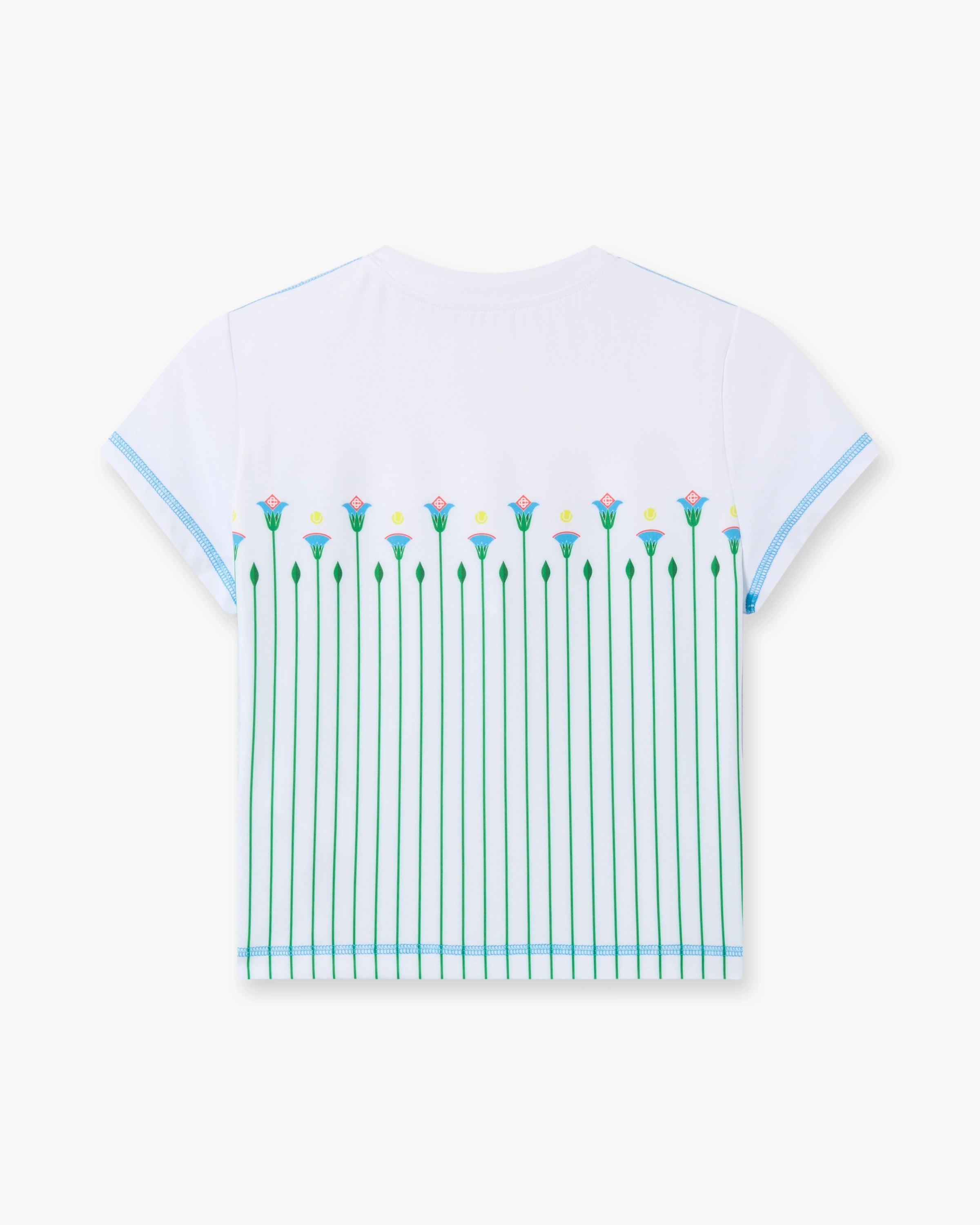 Casablanca White Floral Stripe top tennis bianco zip