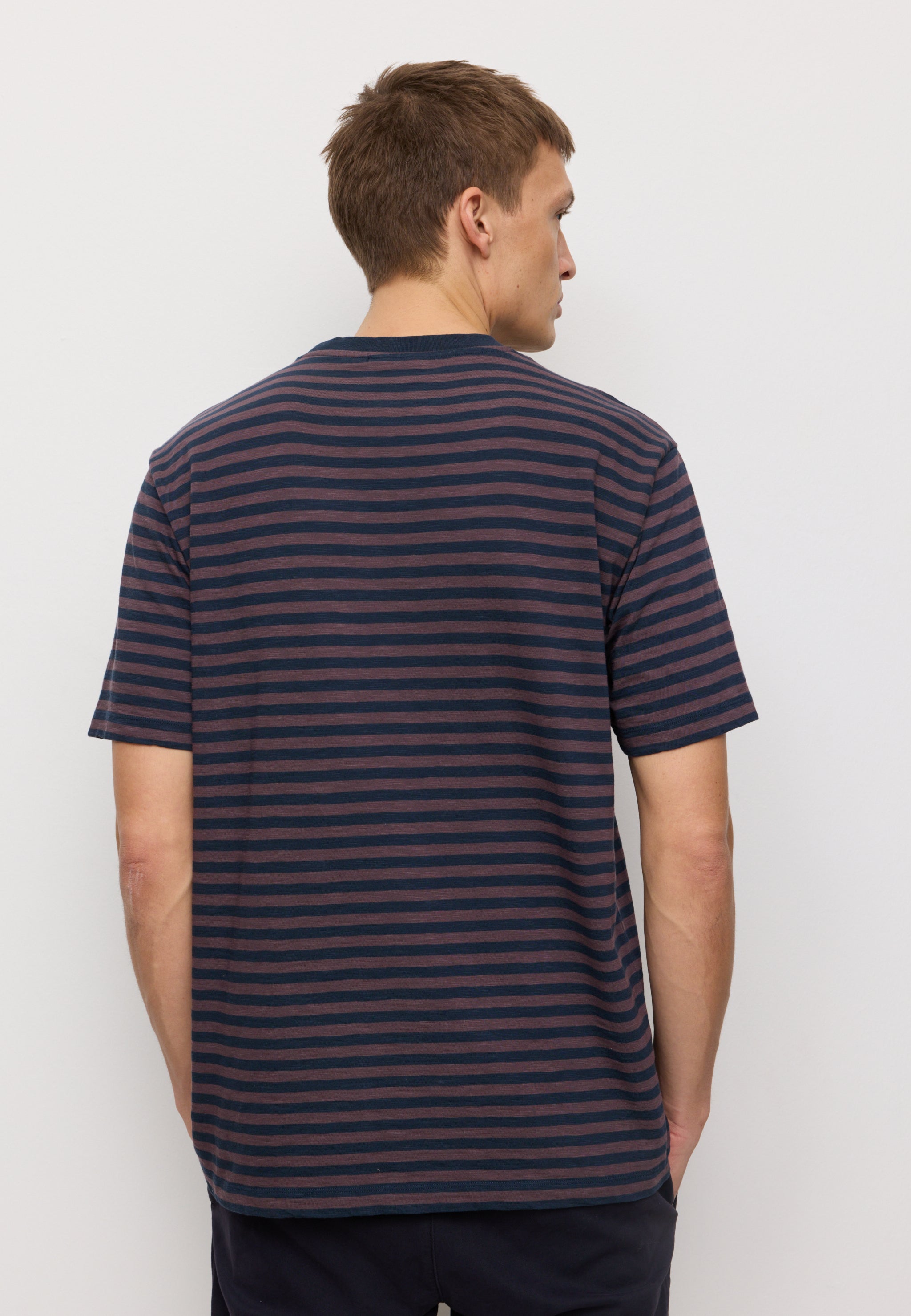 Recolution Delonix Stripes t-shirt uomo uva cotone bio