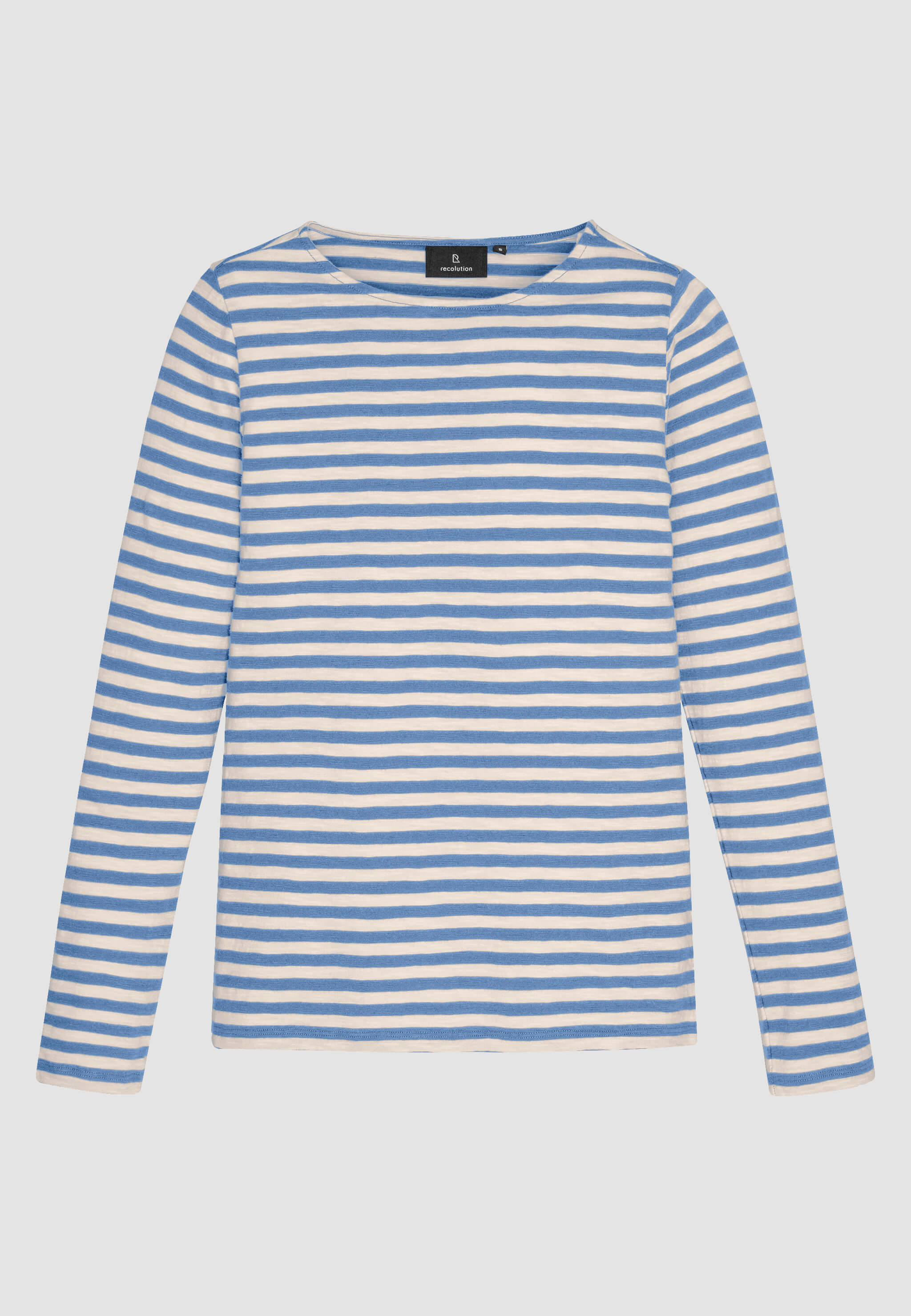 Recolution Iris Stripes maglia a righe blu cotone bio