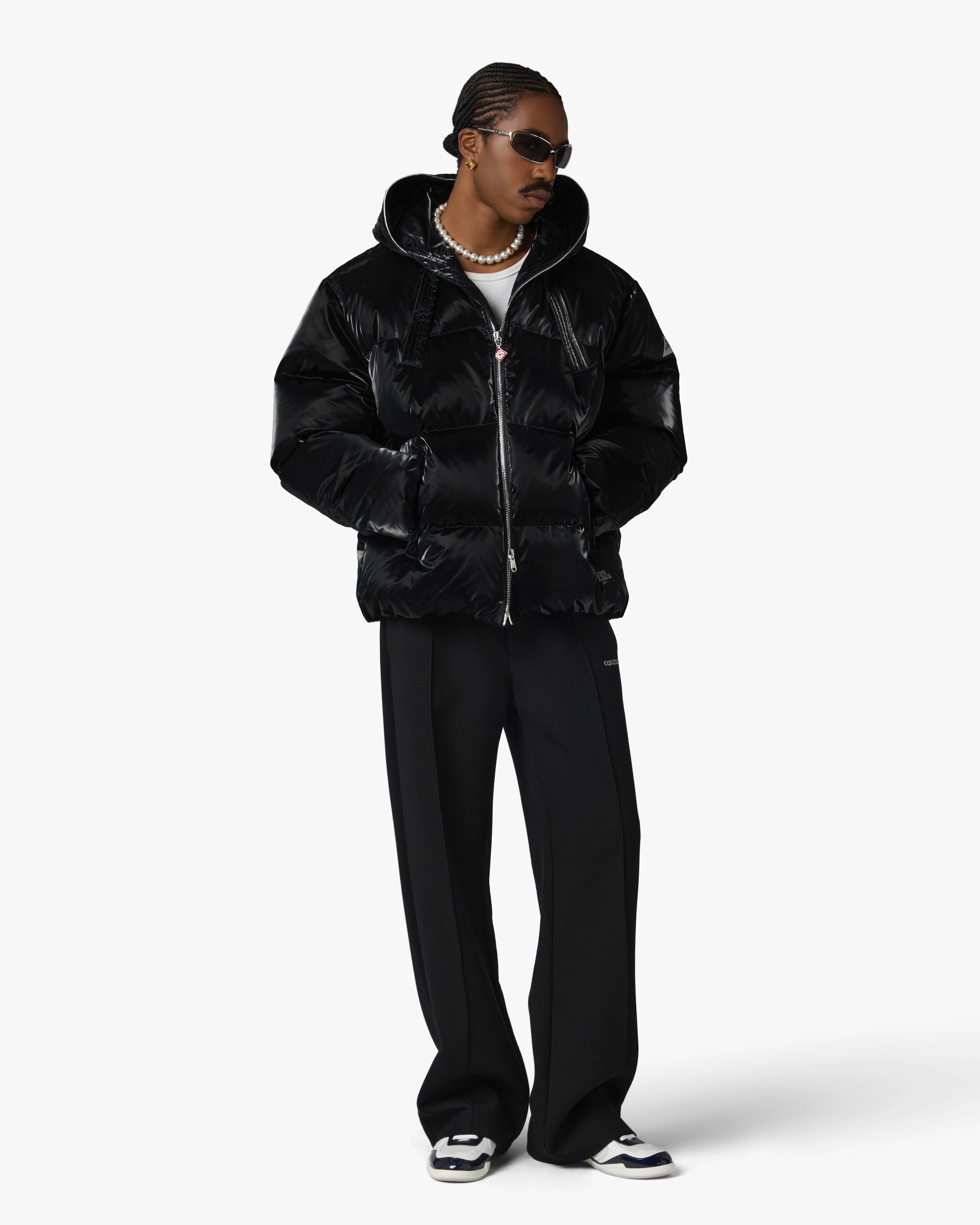 Casablanca puffer nero nylon uomo piuma