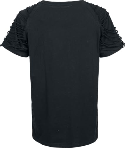 Gothicana by EMP t-shirt nera maniche particolari