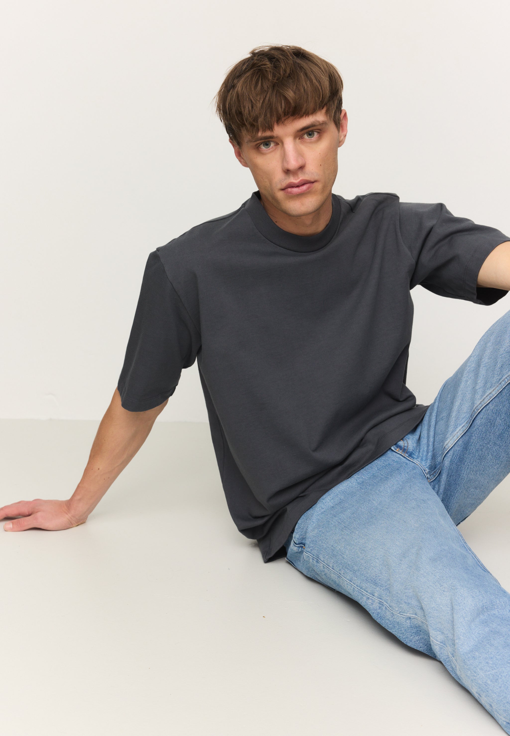 Recolution Elder t-shirt uomo grigia dark grey cotone pesante