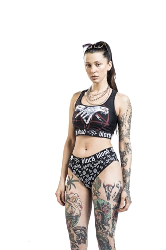 Gothicana by EMP top bikini nero con stampa taglia L
