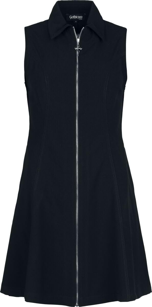 Gothicana by EMP abito trapezio nero M metallo
