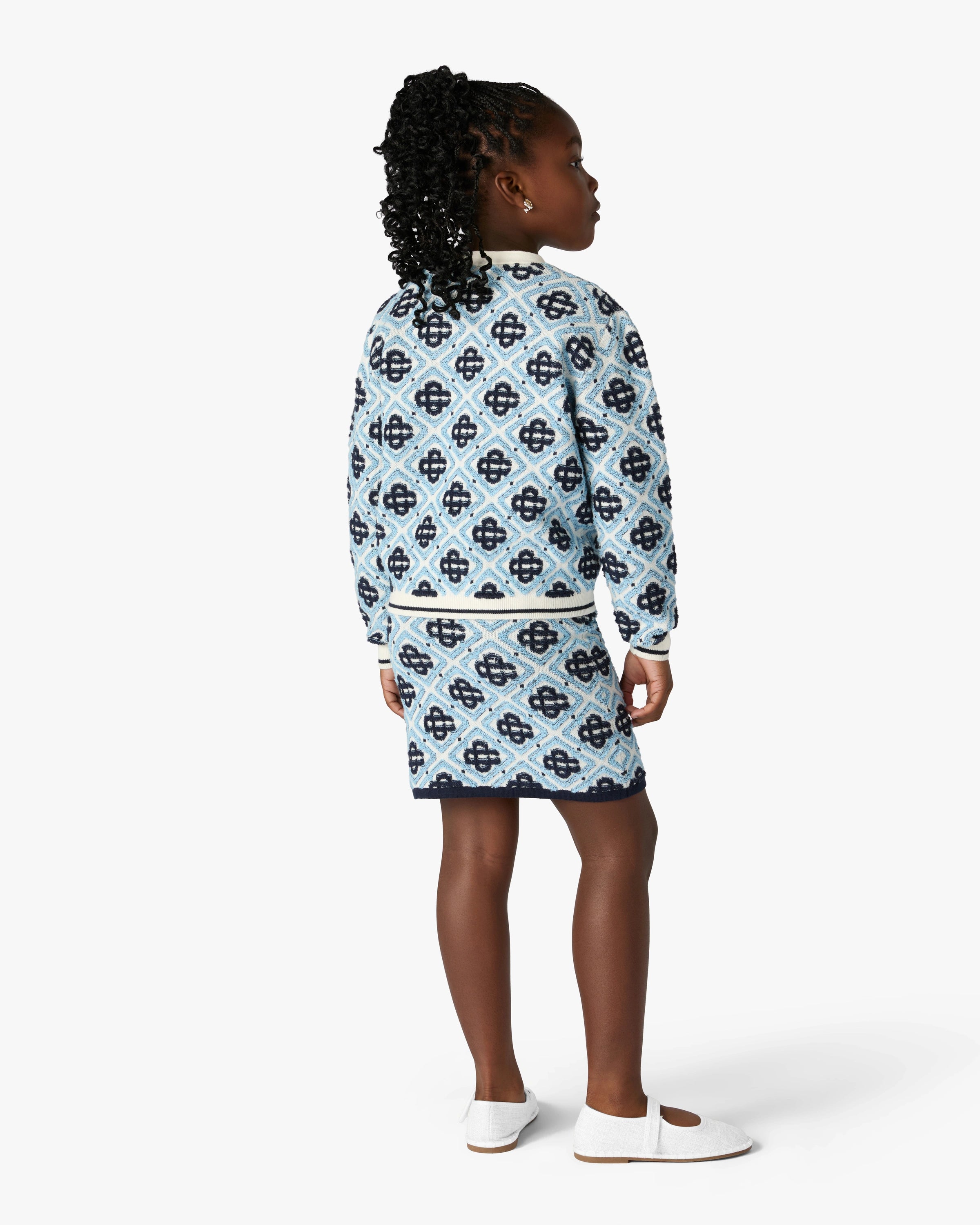 Casablanca Monogram cardigan bambino blu lana