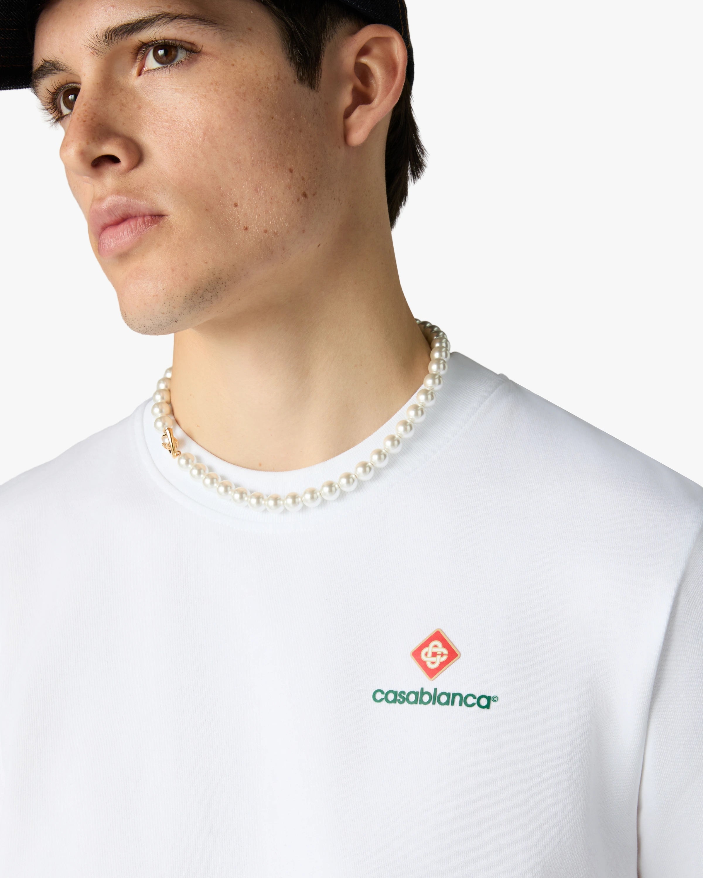 Casablanca Sport Type t-shirt uomo bianca cotone
