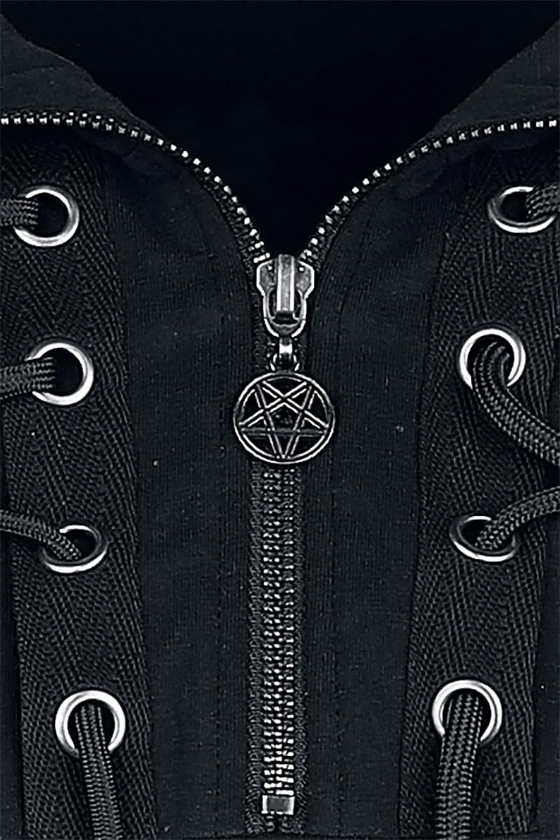Gothicana by EMP T-Shirt Nera Cappuccio Lacci Taglia M