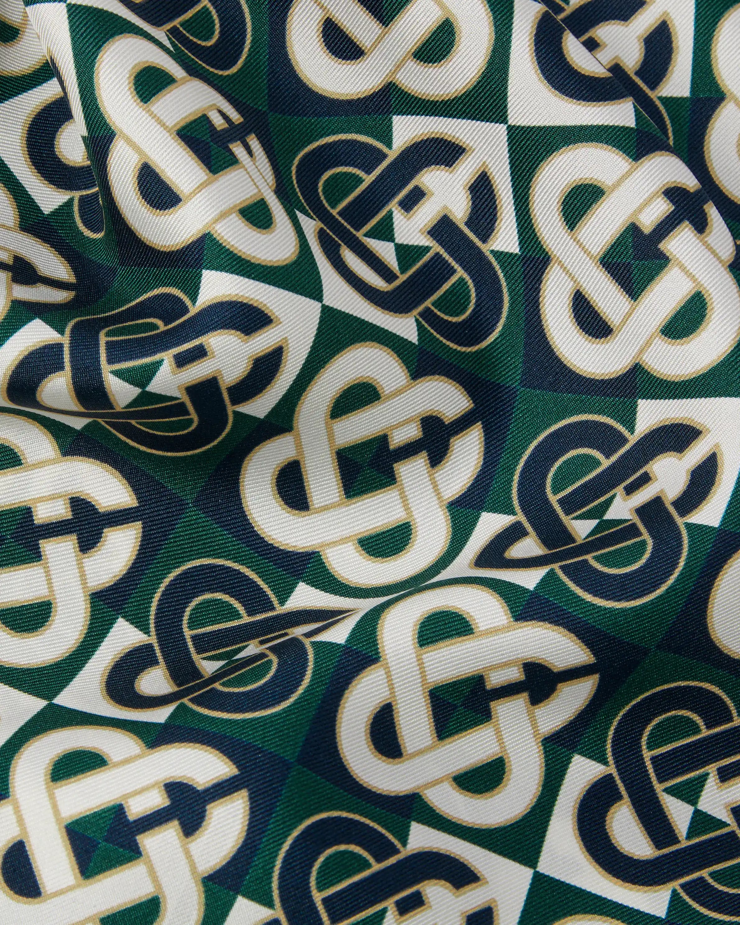 Casablanca Check Monogram pantaloni donna seta verde blu