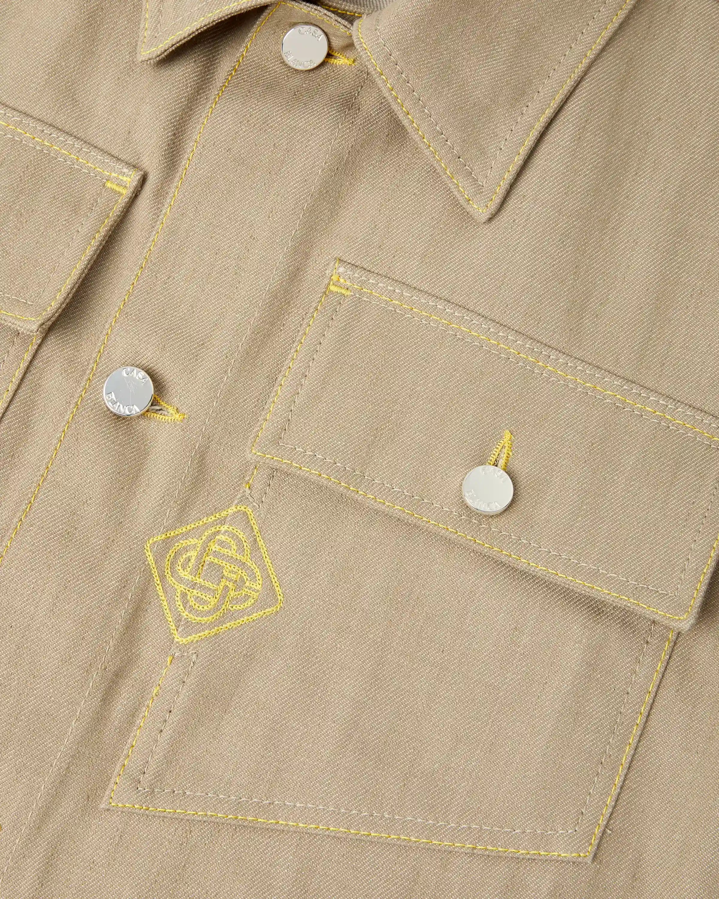 Casablanca Desert Canvas giacca denim beige cotone