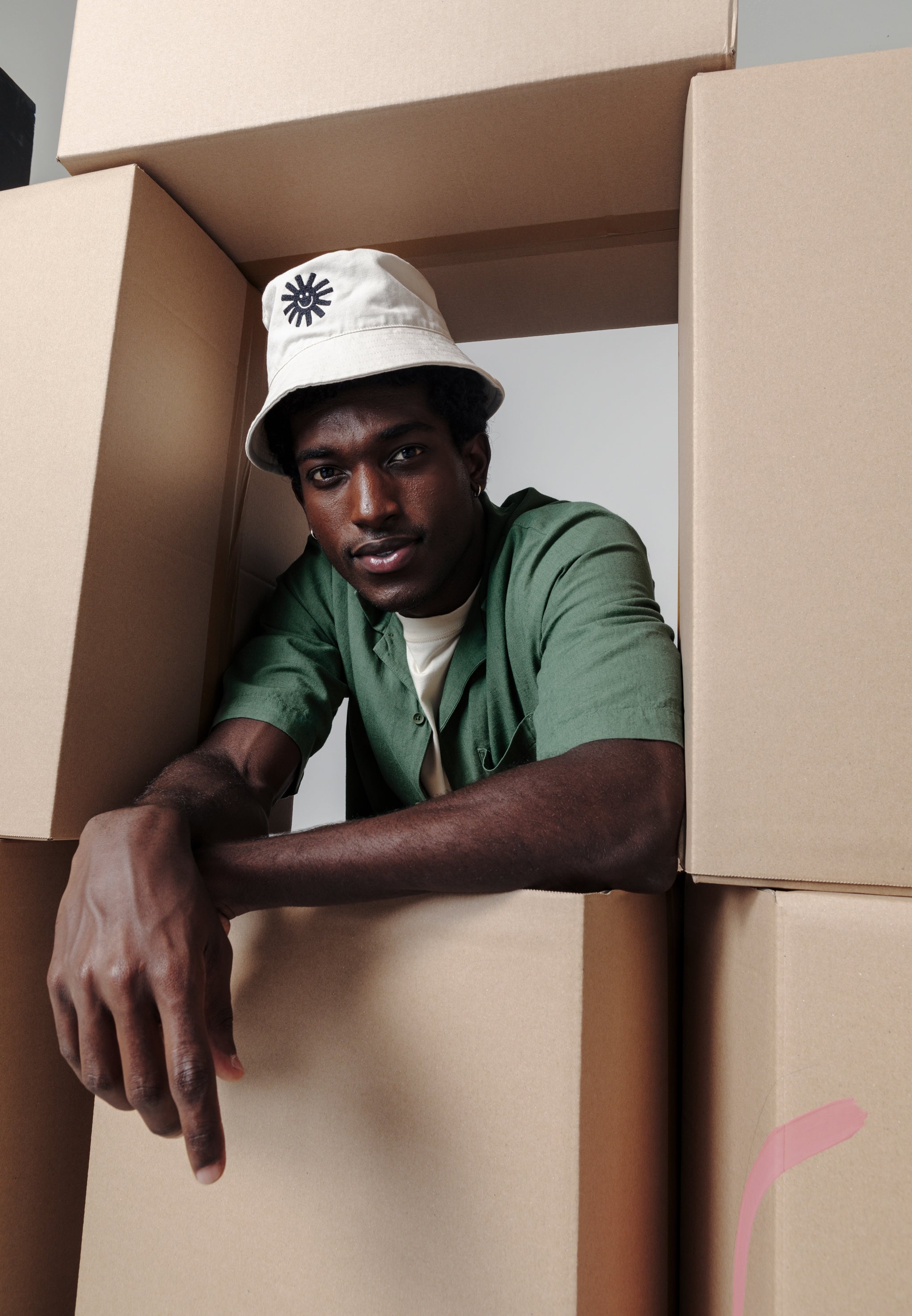 Recolution Sun Smile bucket hat cotone bio arctic white