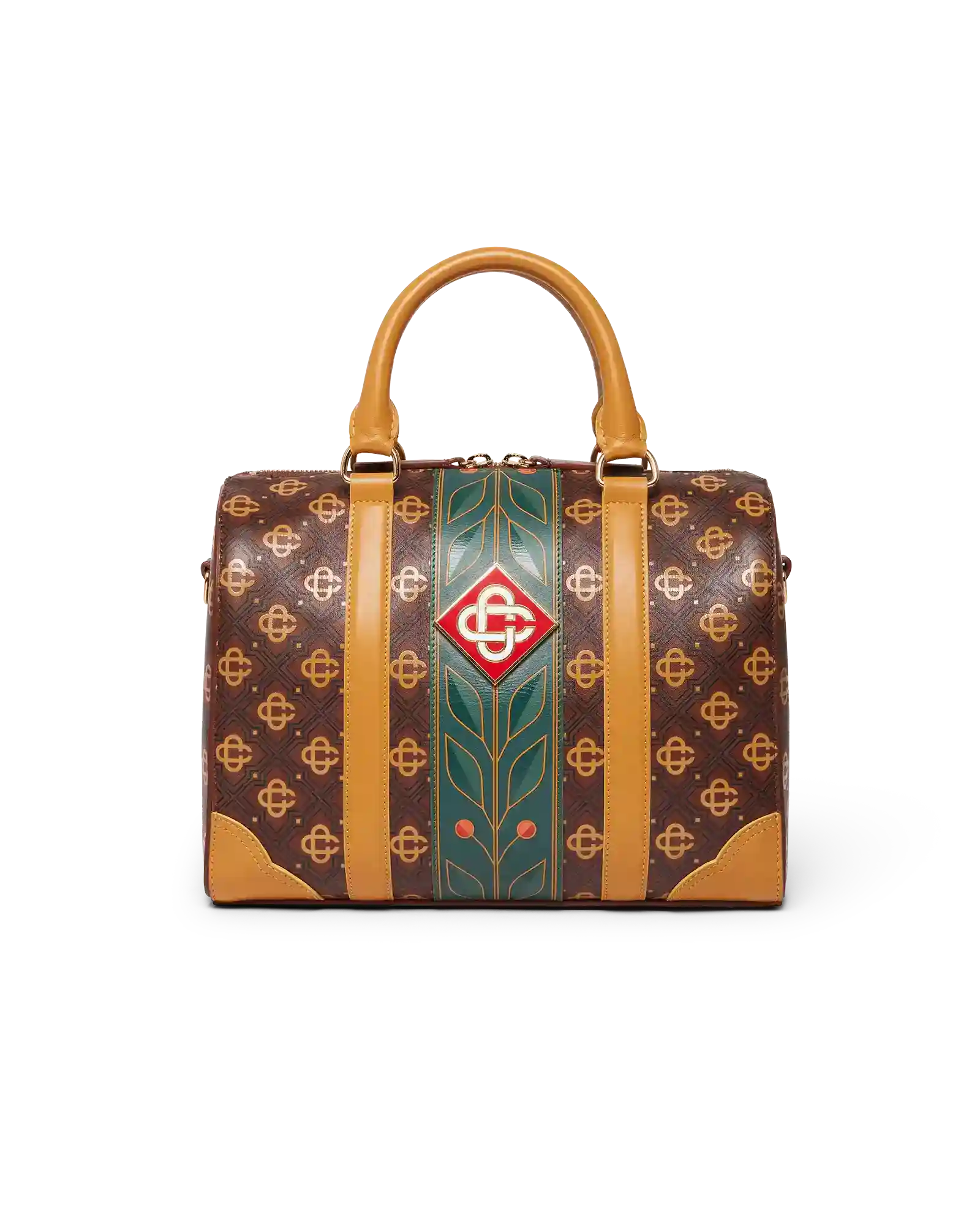 Casablanca Mini Monogram borsone pelle marrone