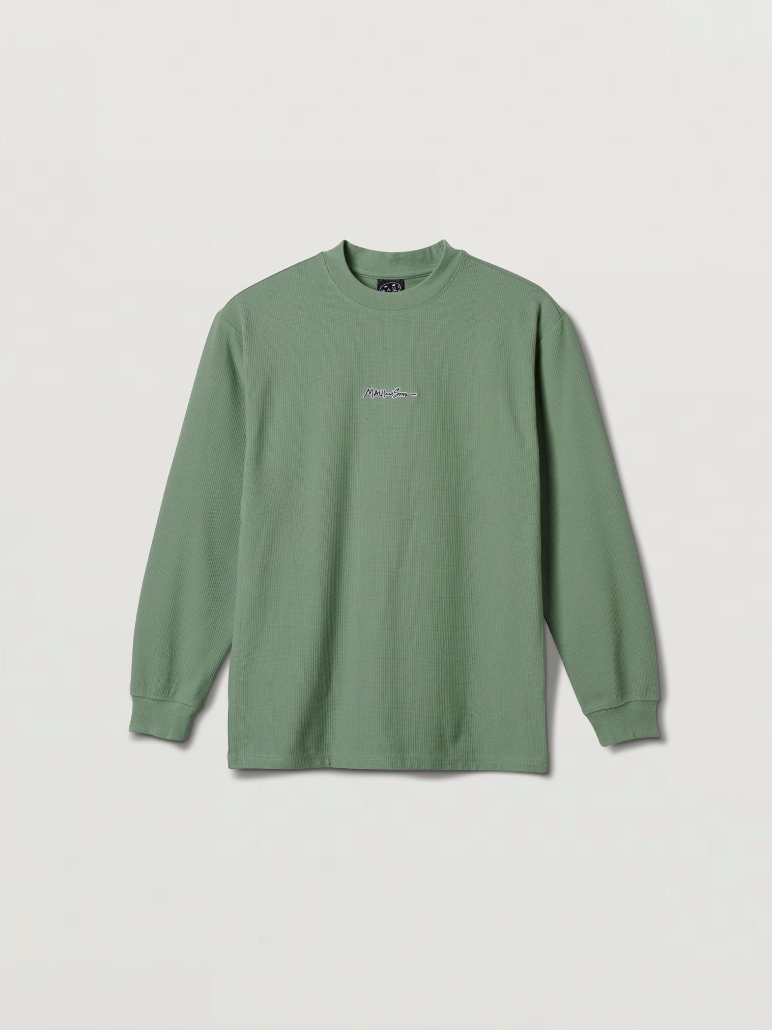 Maui and Sons Script Waffle Thermal maglia manica lunga salvia cotone