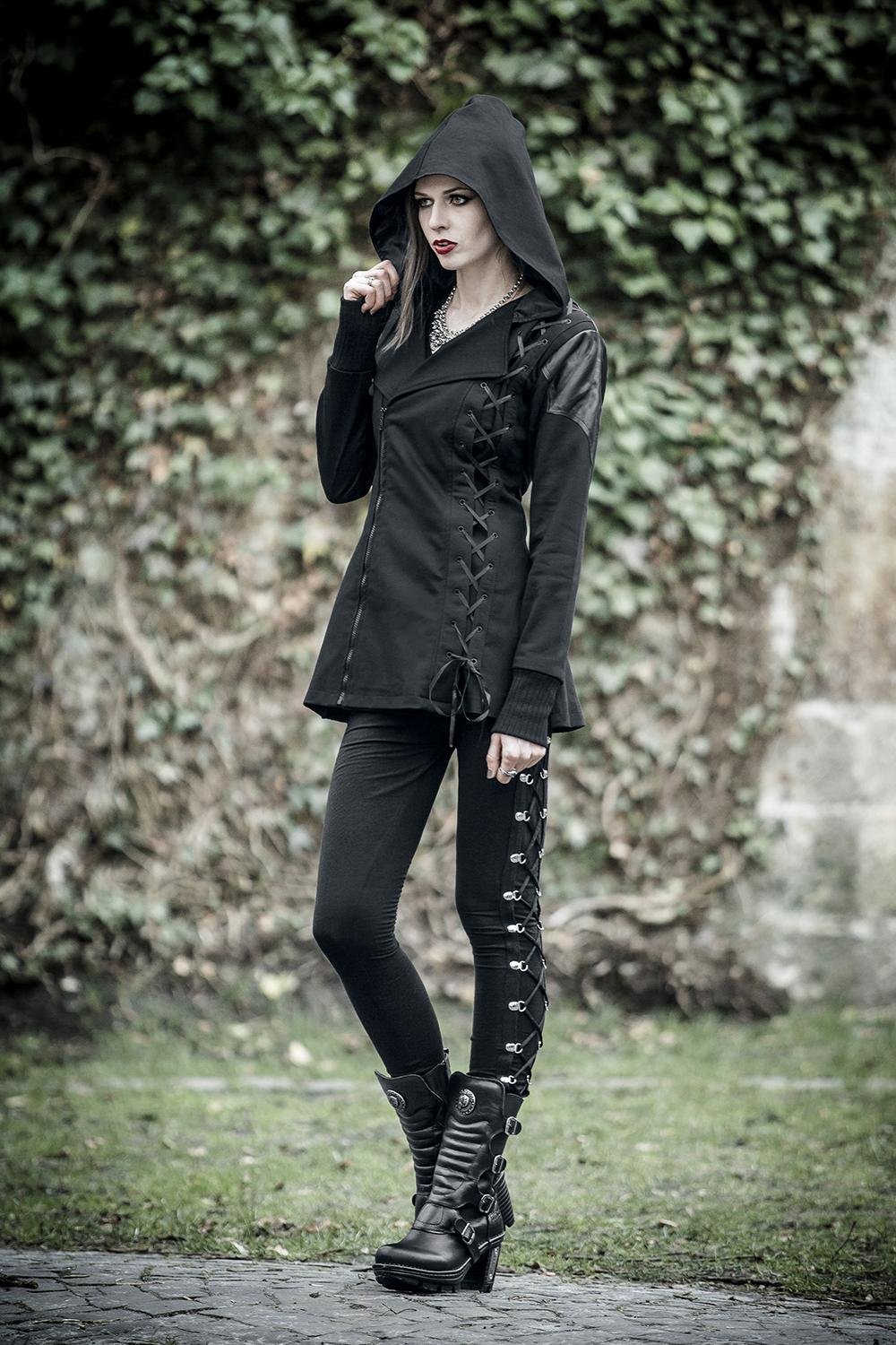 Gothicana by EMP leggings neri allacciatura taglia L