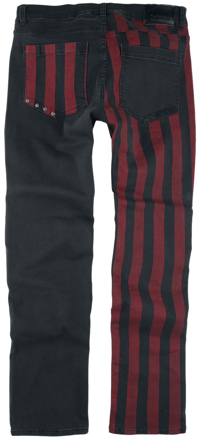 Gothicana by EMP Jeans Neri e Rossi uomo 34W/32L gothic