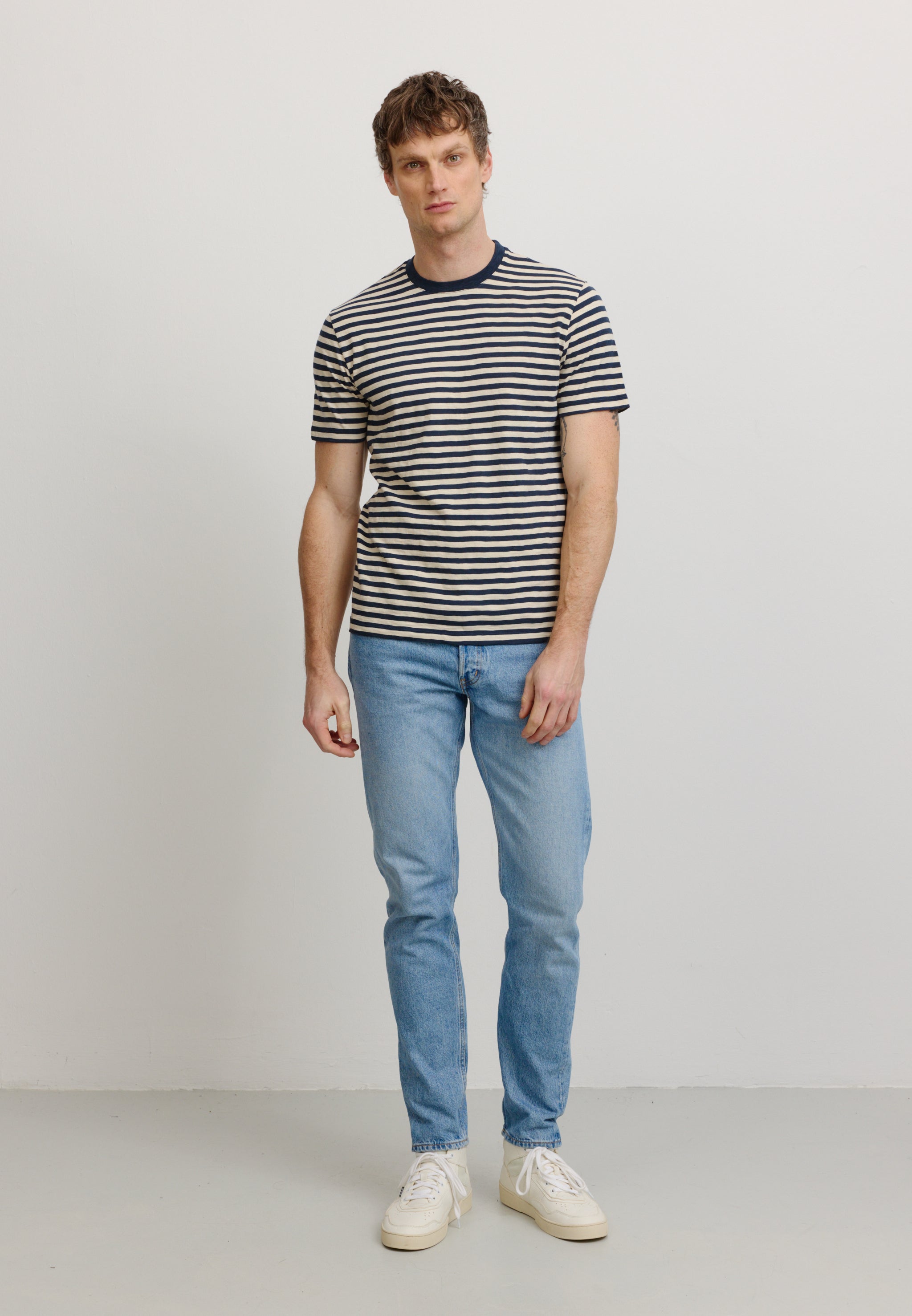 Recolution Delonix Stripes maglietta uomo blu navy righe