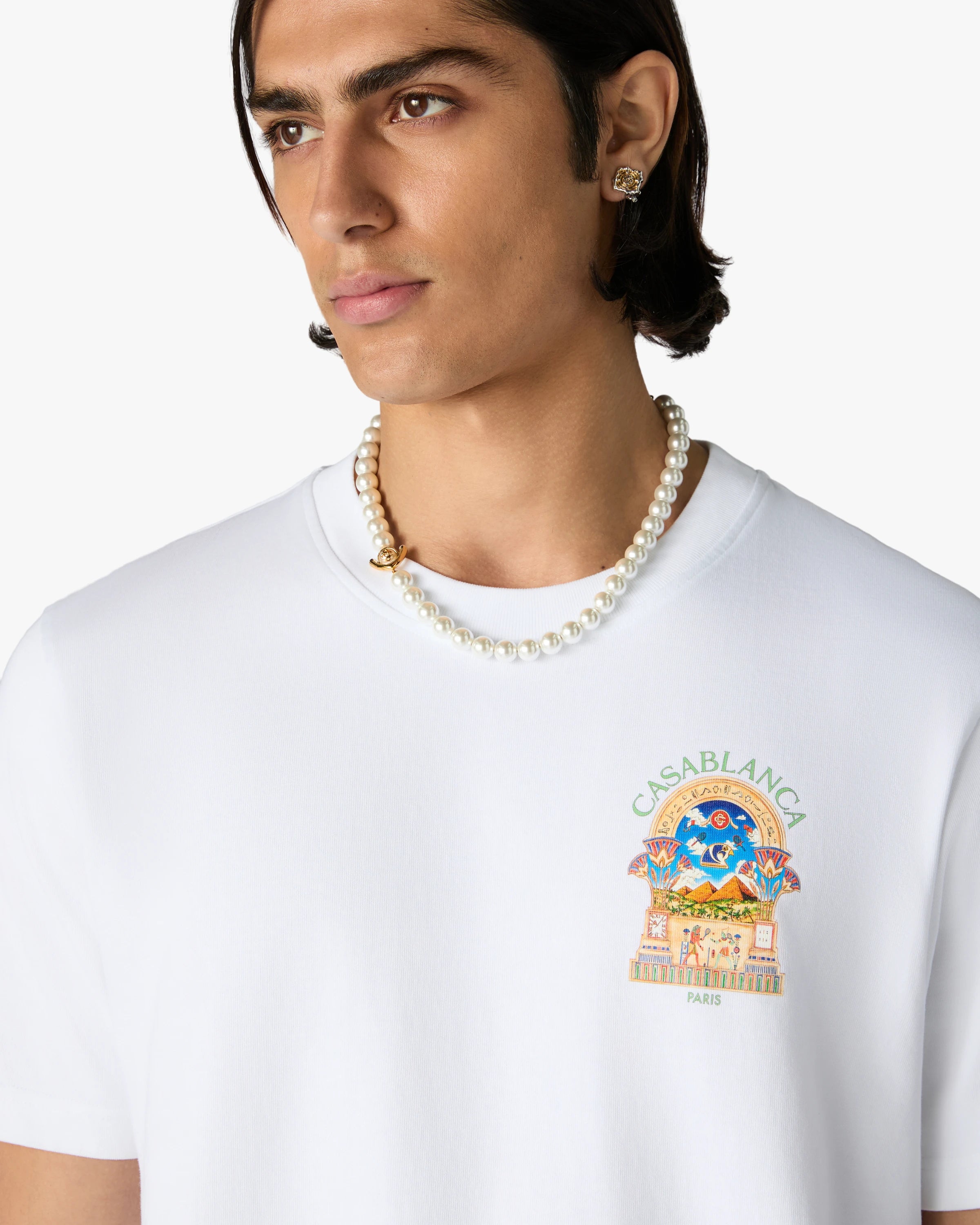 Casablanca Egyptian LArche t-shirt bianca cotone