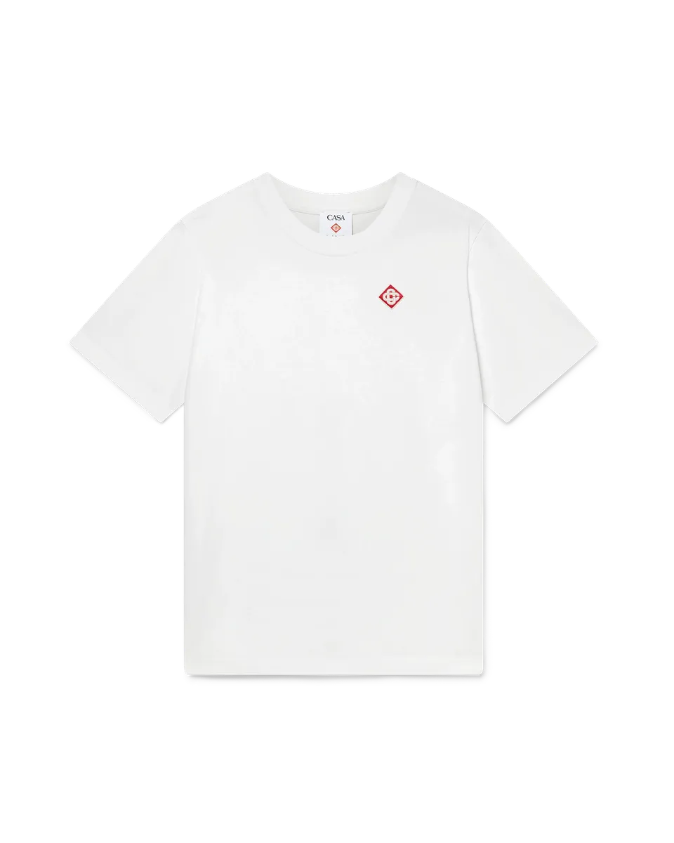 Casablanca Diamond Logo t-shirt bianca cotone