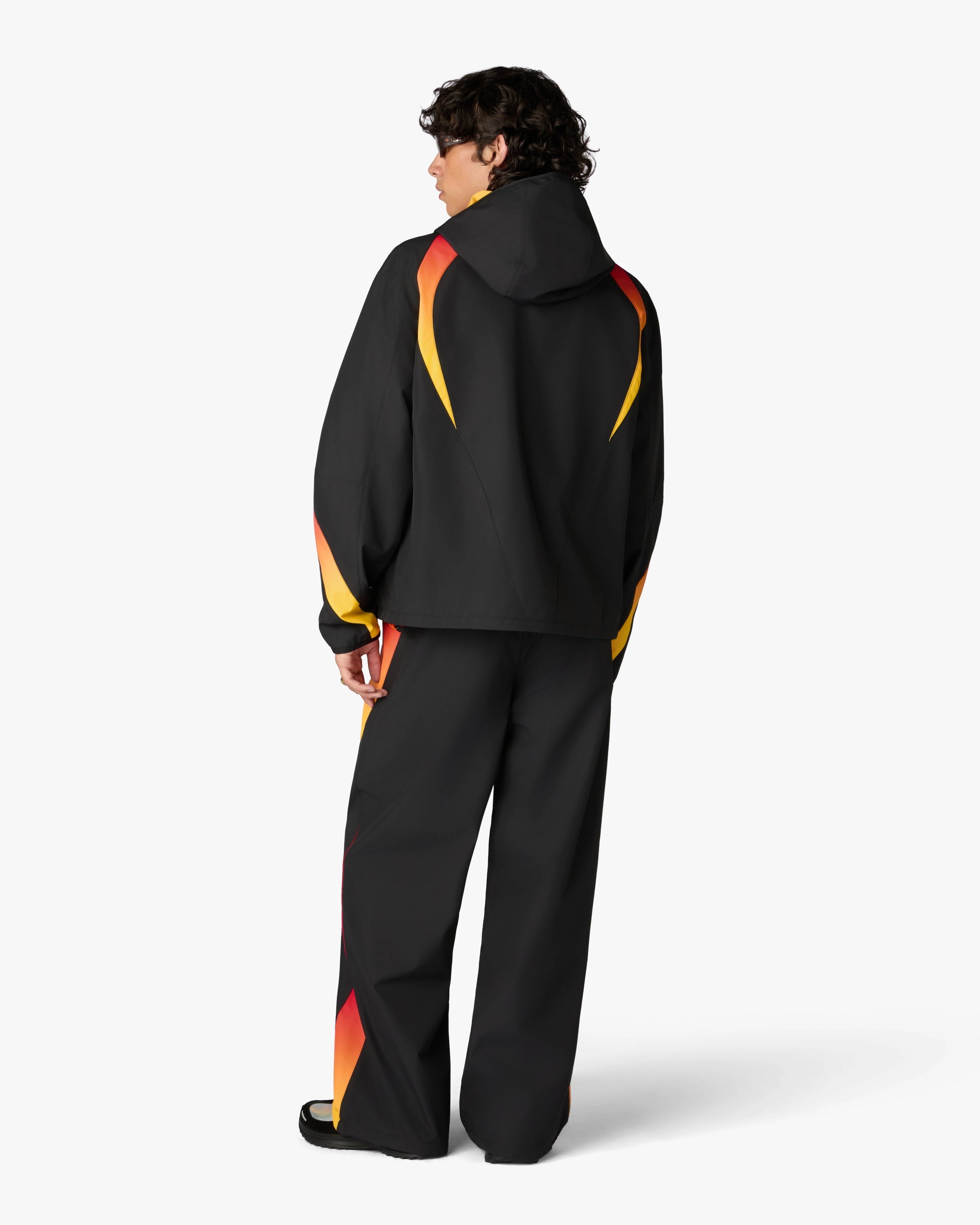 Casablanca Gradient pantaloni tuta nero arancione gamba dritta