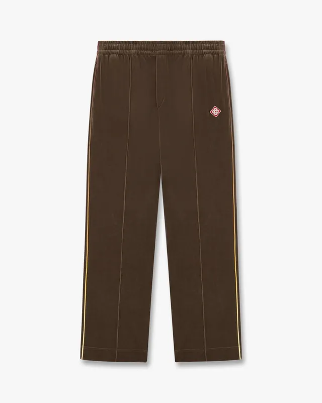 Casablanca velour pantaloni tuta uomo marrone cotone