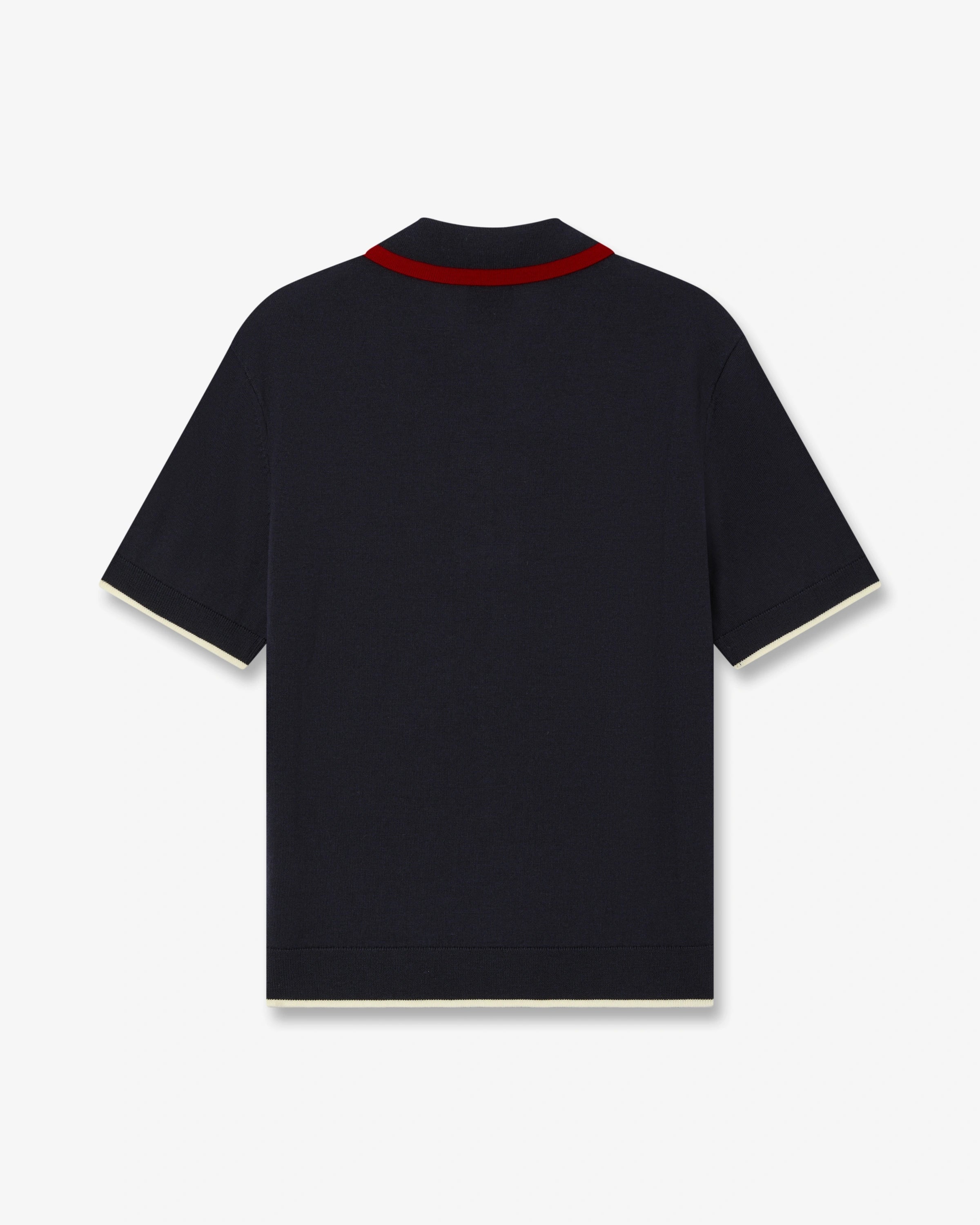 Casablanca Merino polo uomo blu navy lana