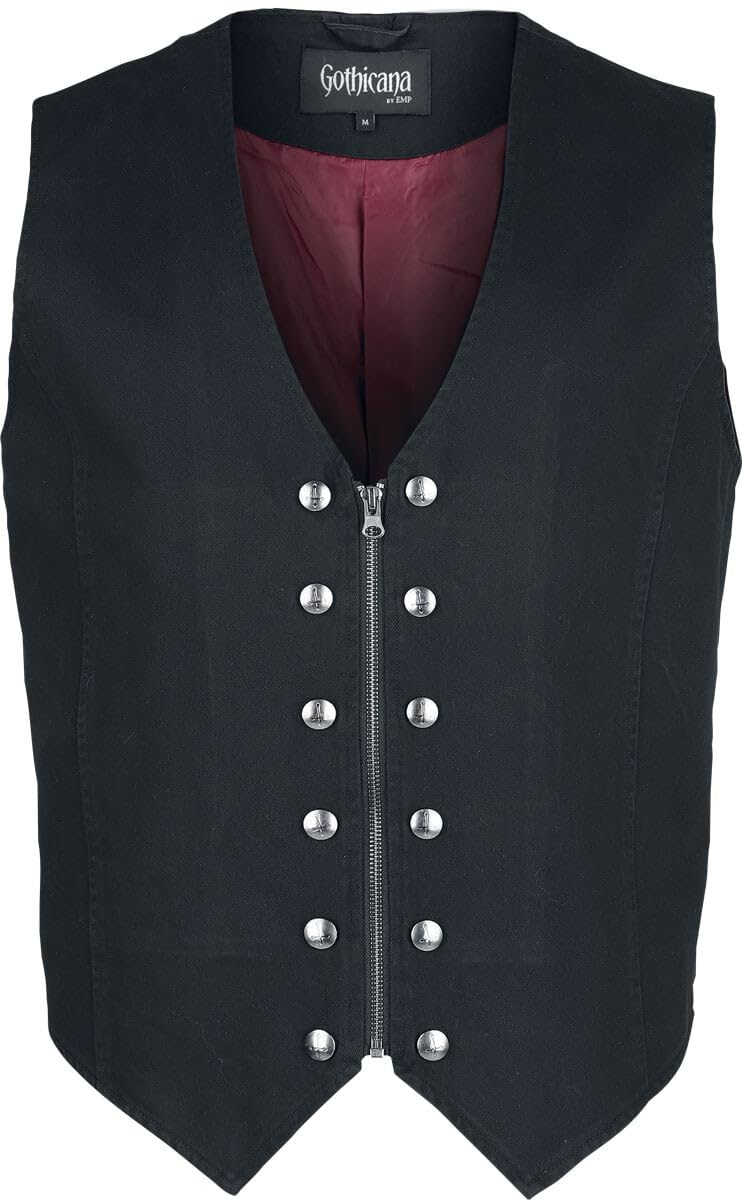 Gothicana by EMP Countess Bathory Gilet Uomo Nero L